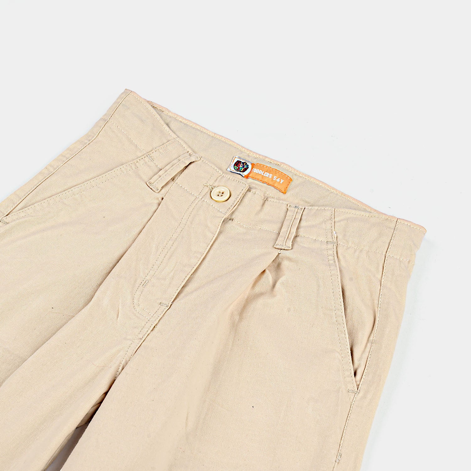 Girls Cotton Twill Pant Culottes – Beige - Image 2