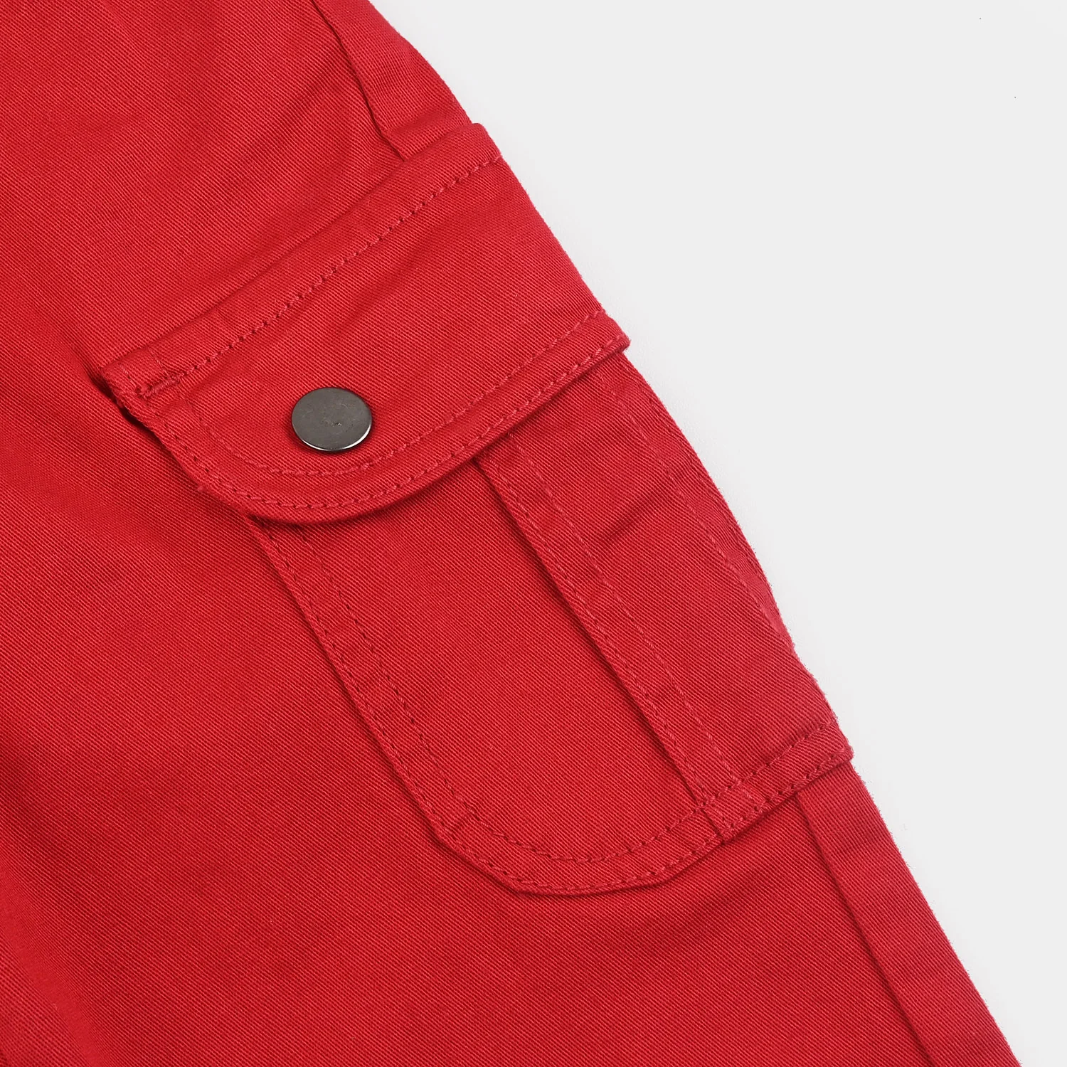 Girls Cotton Twill Pant Flaps-Red - Image 3