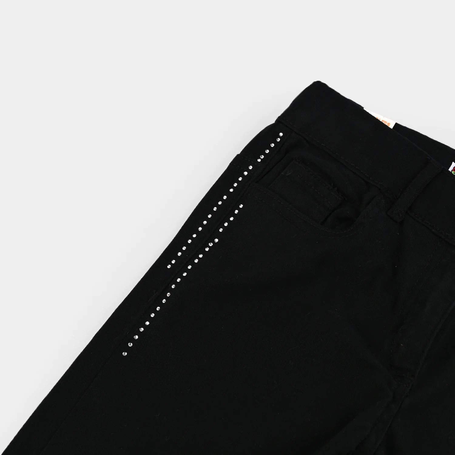 Girls Cotton Twill Straight-Fit Pants-BLACK - Image 3