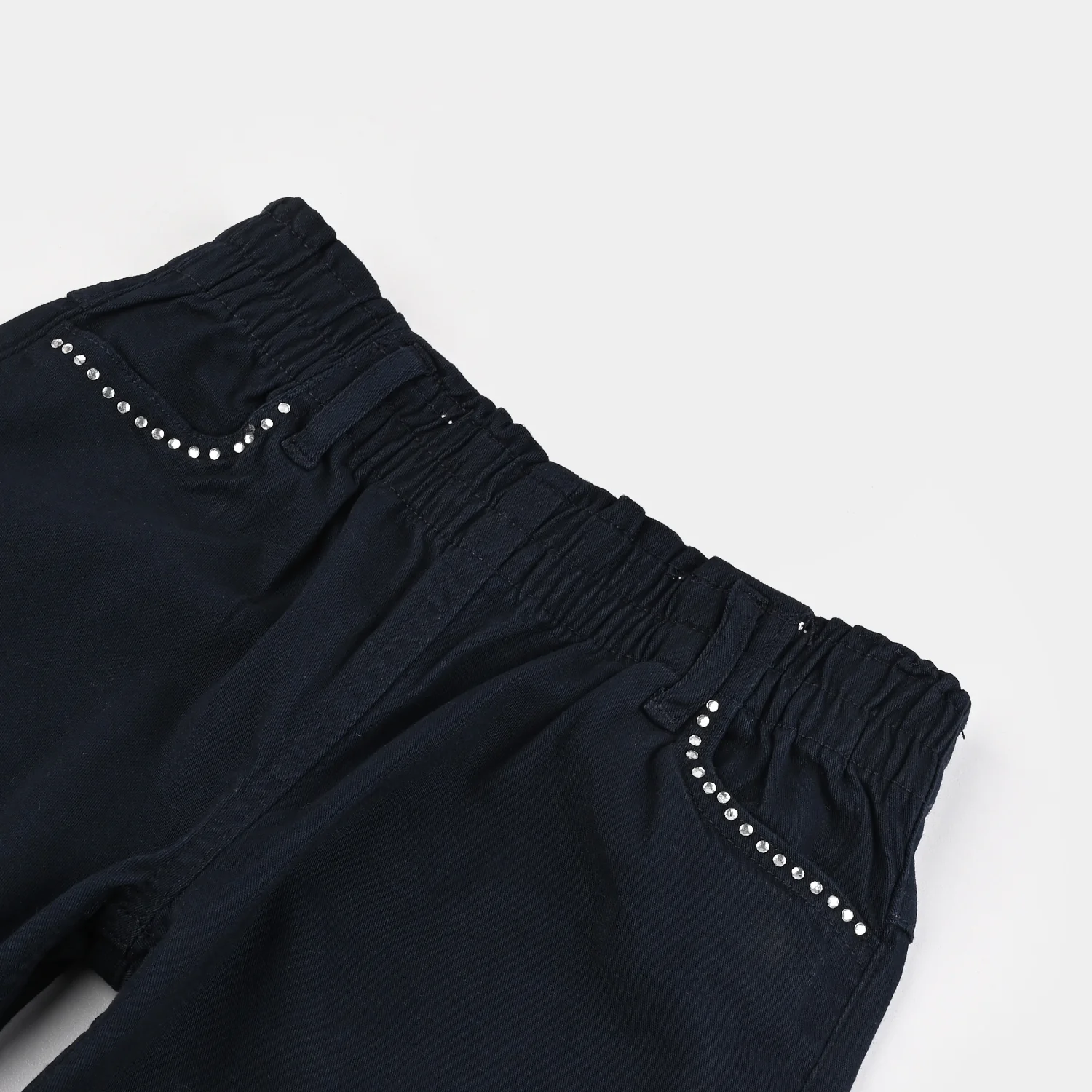 Girls Cotton Twill Pant Studs-NAVY - Image 2