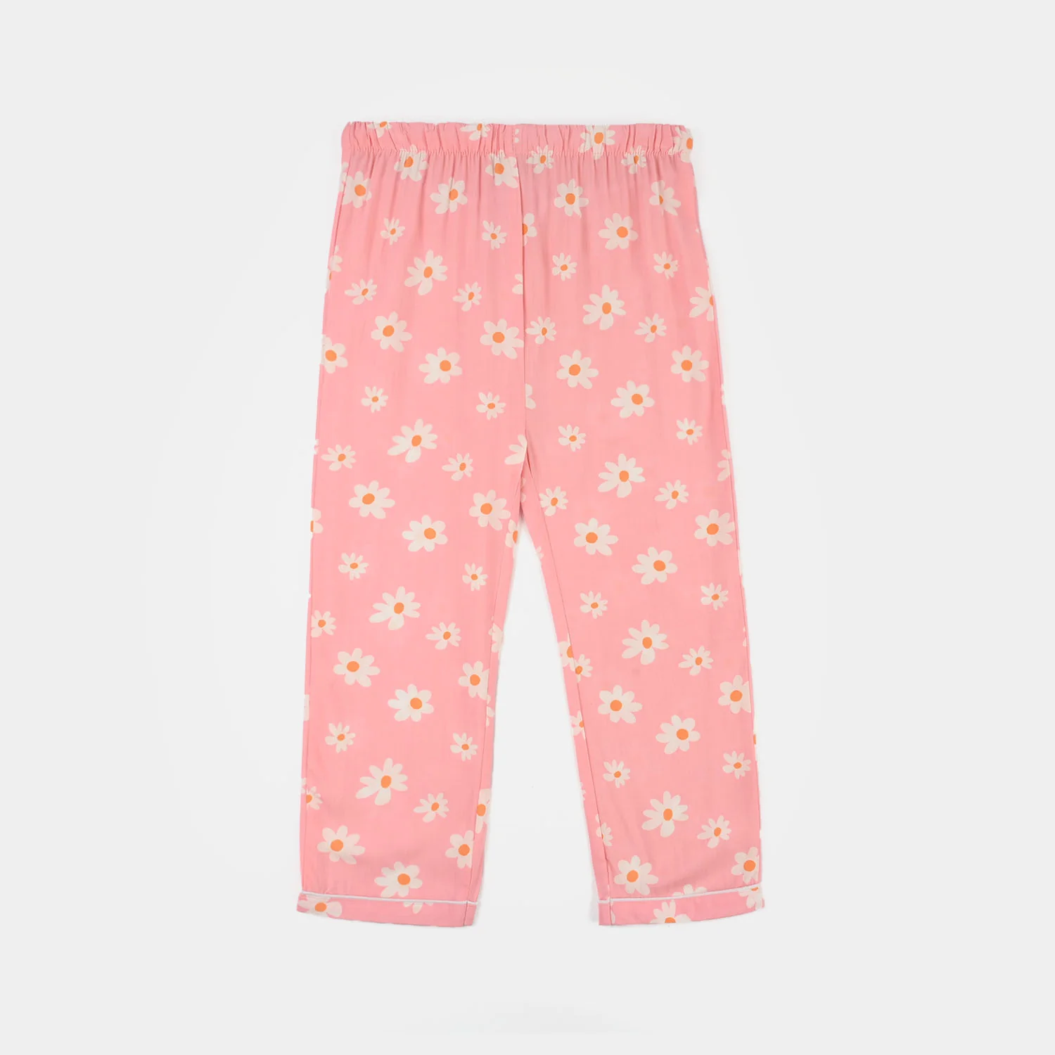 Girls Cotton Viscose Night Suit (Summer Vibes) - Pink - Image 3