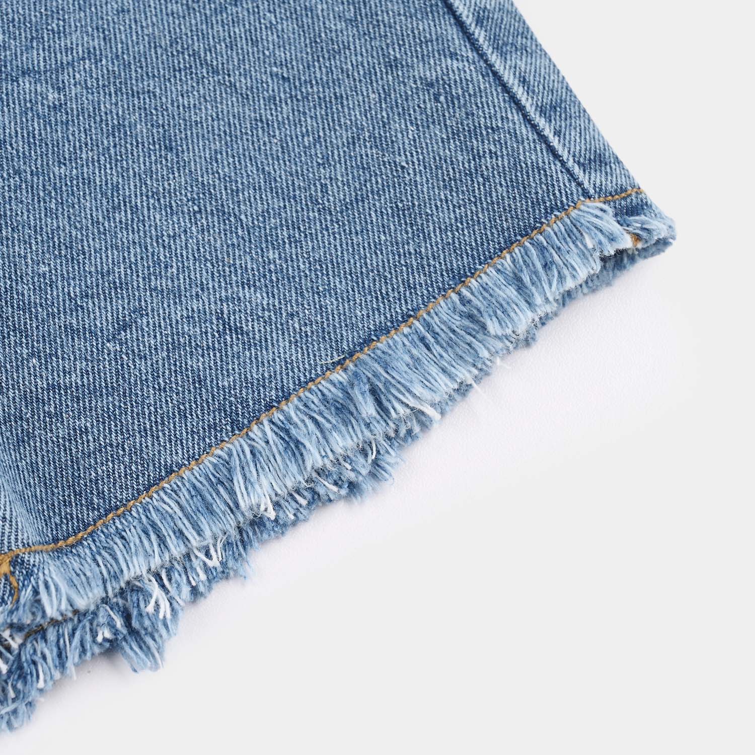 Girls Denim Rigid Shorts - Light Blue - Image 3