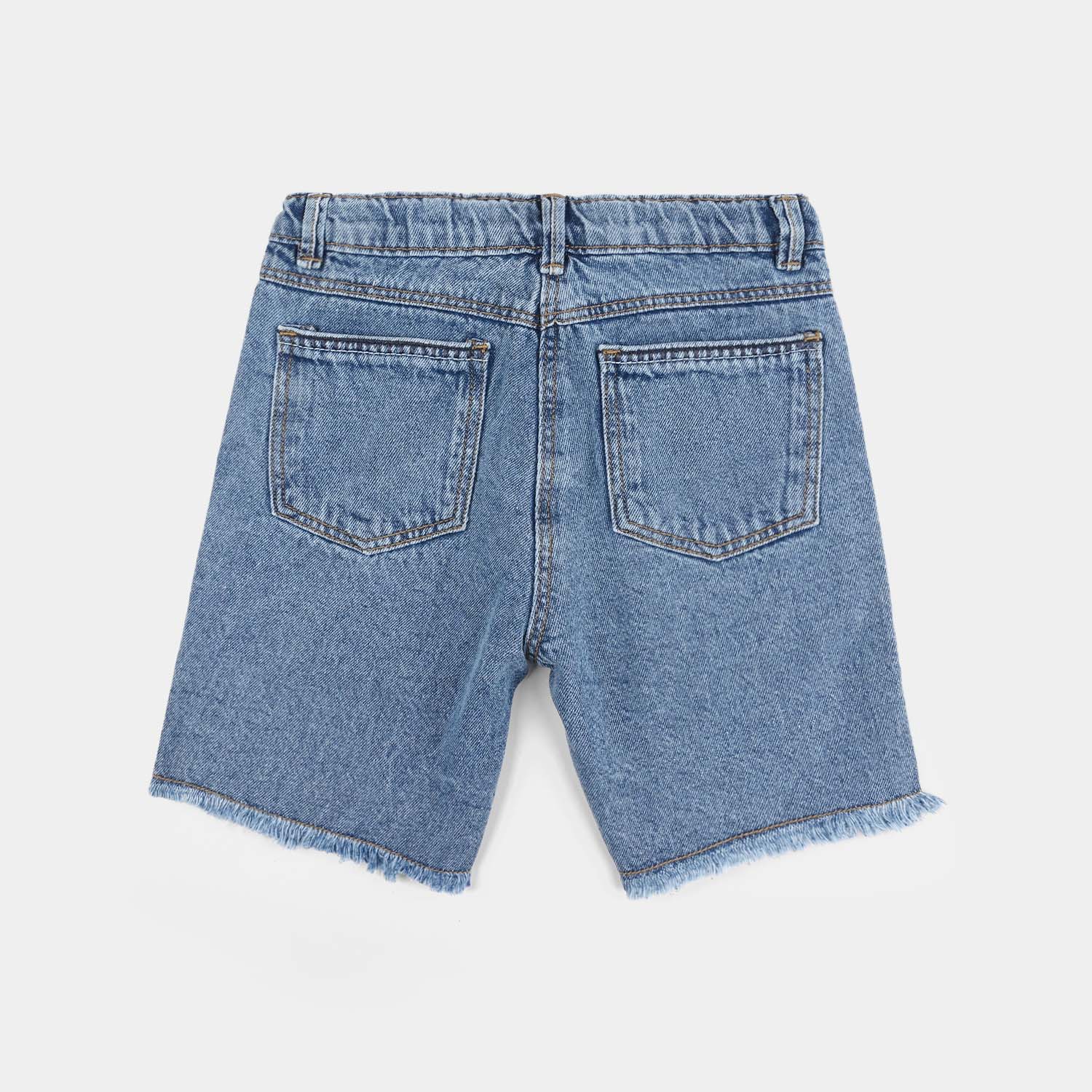 Girls Denim Rigid Shorts - Light Blue - Image 4