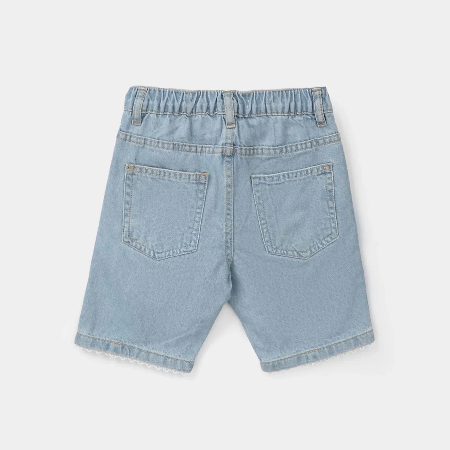 Girls Denim Rigid Shorts Lece - Light Blue - Image 3