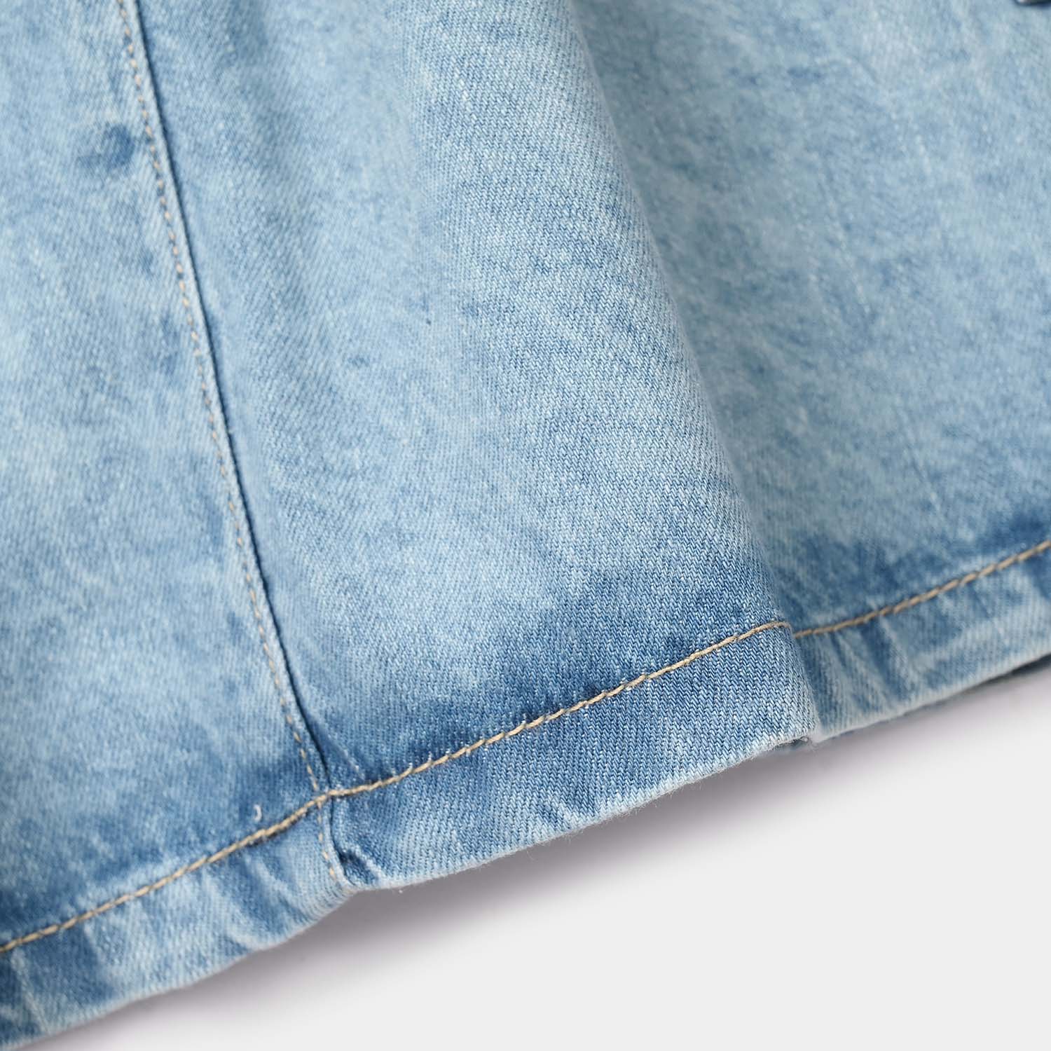 Girls Denim Rigid Skirt (Hello) - Mid Blue - Image 3