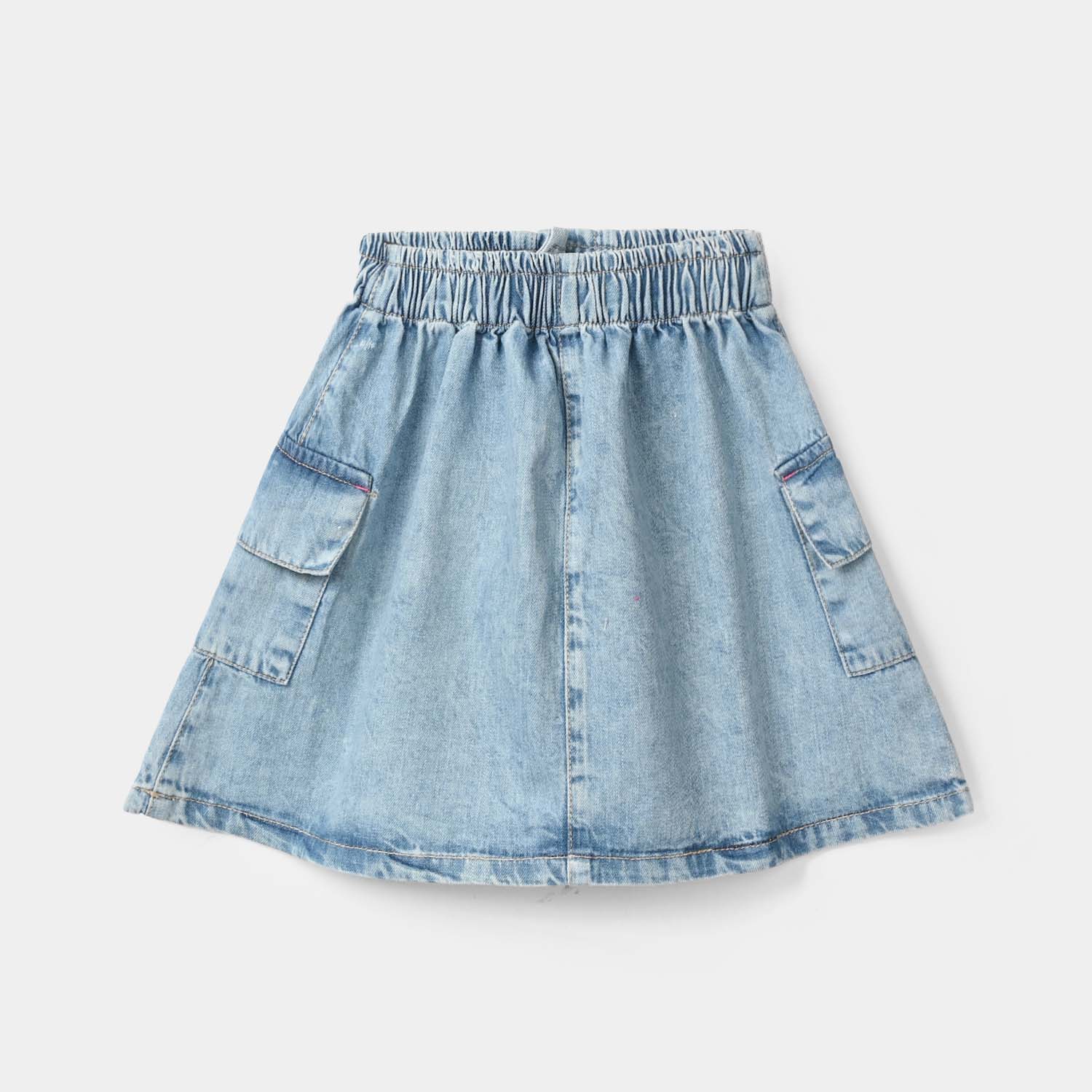 Girls Denim Rigid Skirt (Hello) - Mid Blue - Image 4