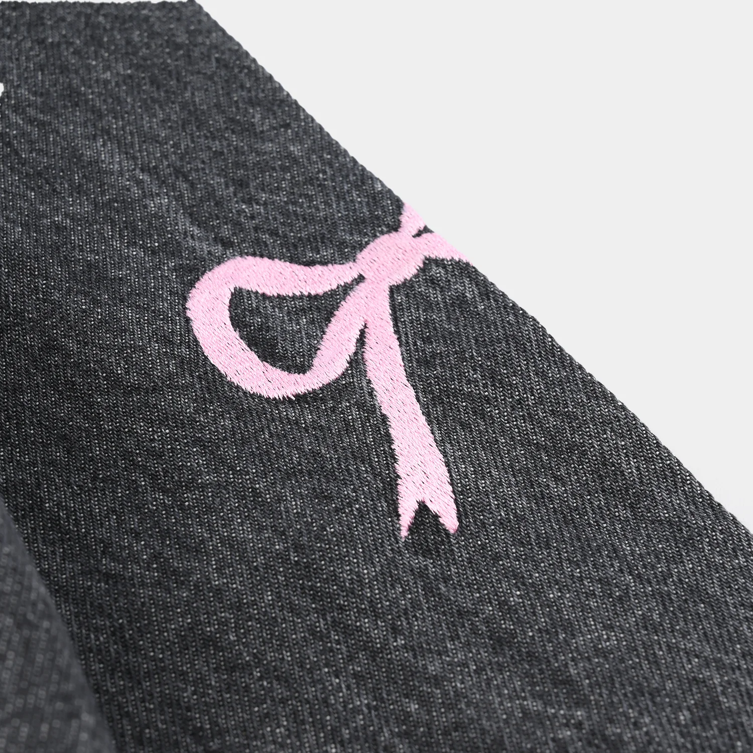 Girls Denim Stretch Jacket Bow-GREY - Image 6