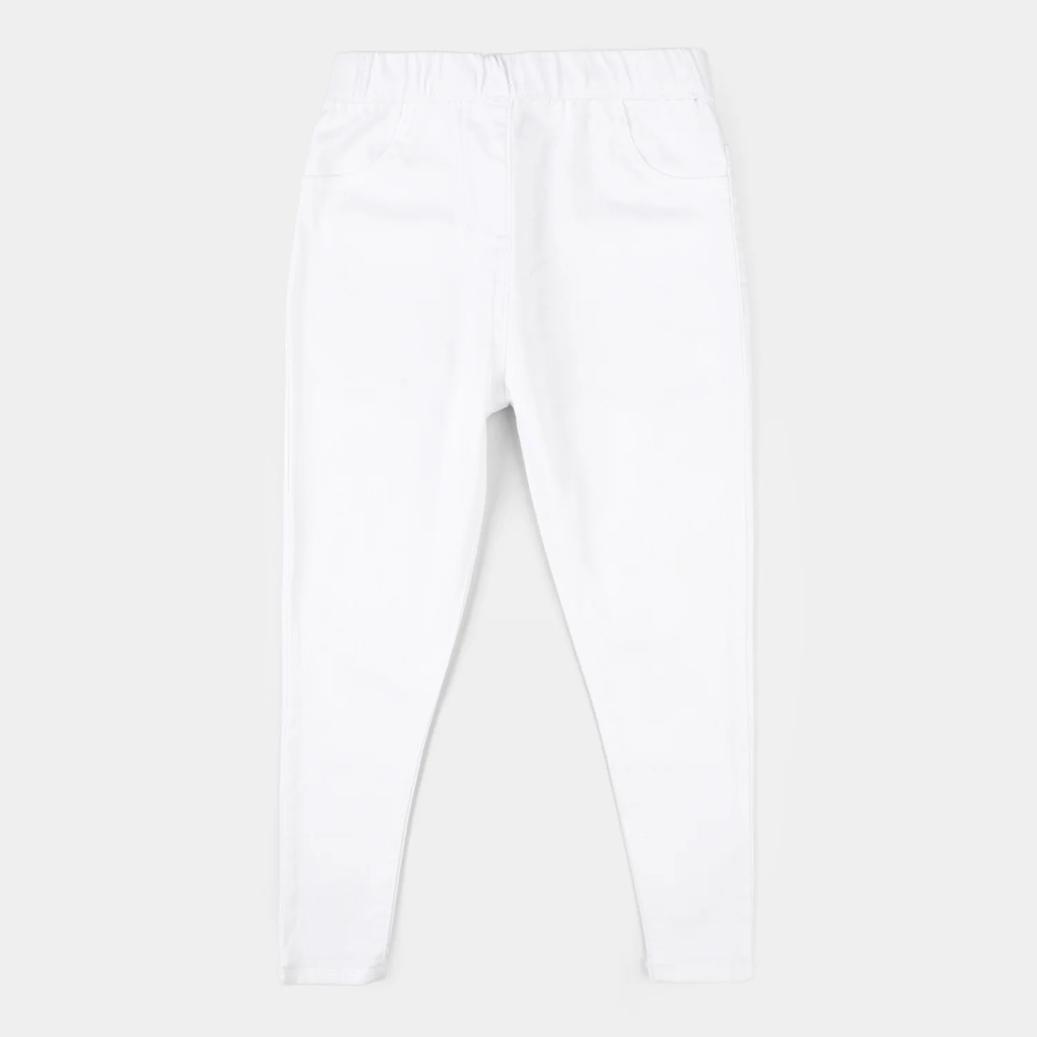 Girls Denim Stretch Jegging (Basic) - White