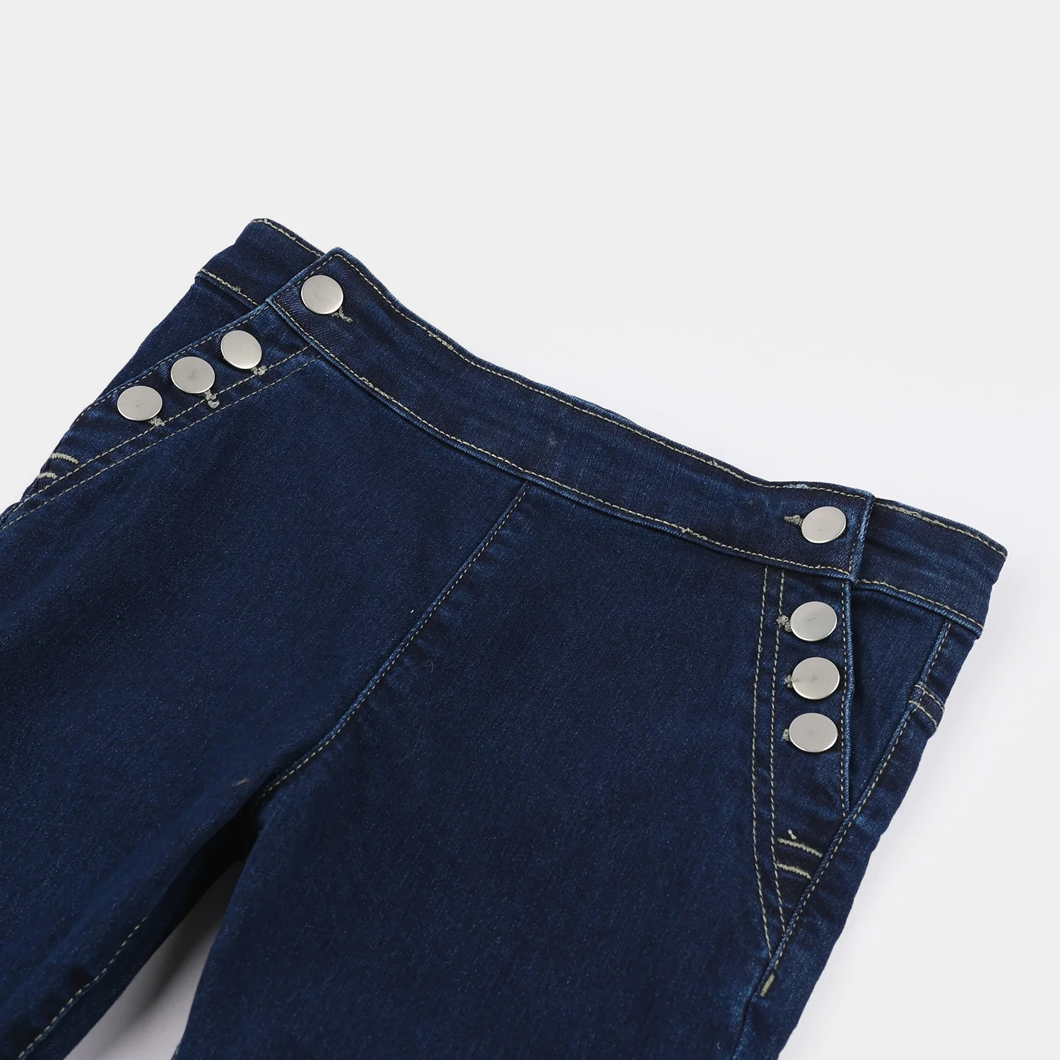 Girls Denim Stretch Jeggings - Dark Blue - Image 2