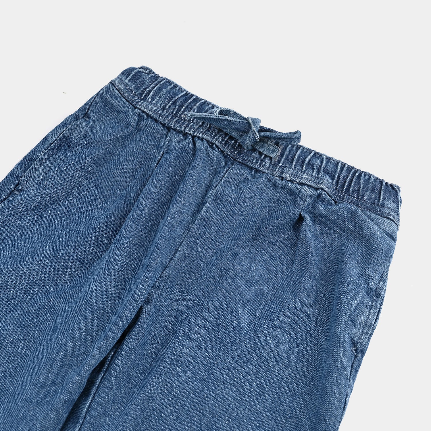 Girls Denim Stretch Pant Darted Wide Leg-Mid Blue - Image 2
