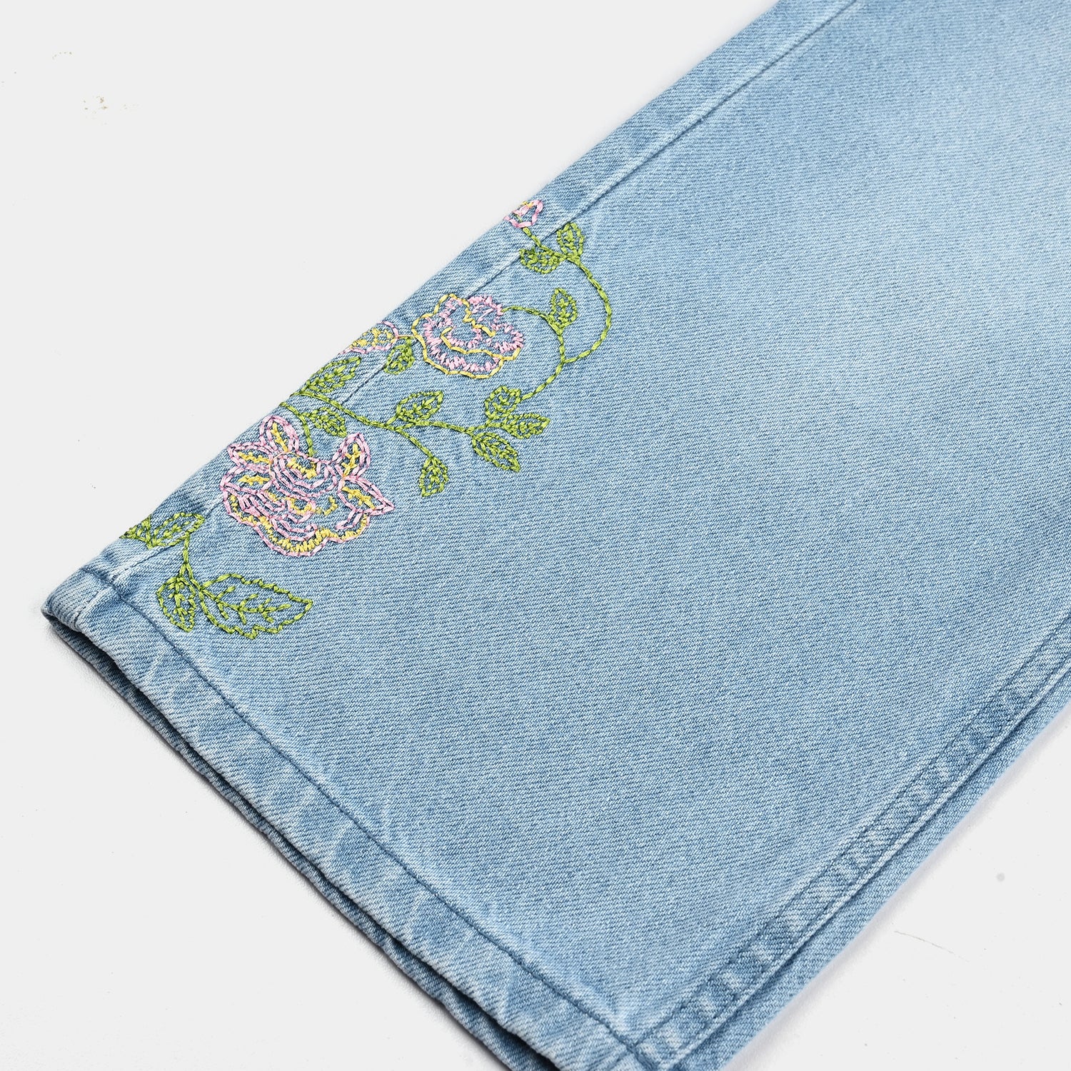 Girls Denim Stretch Pant Emb - LIGHT BLUE - Image 3