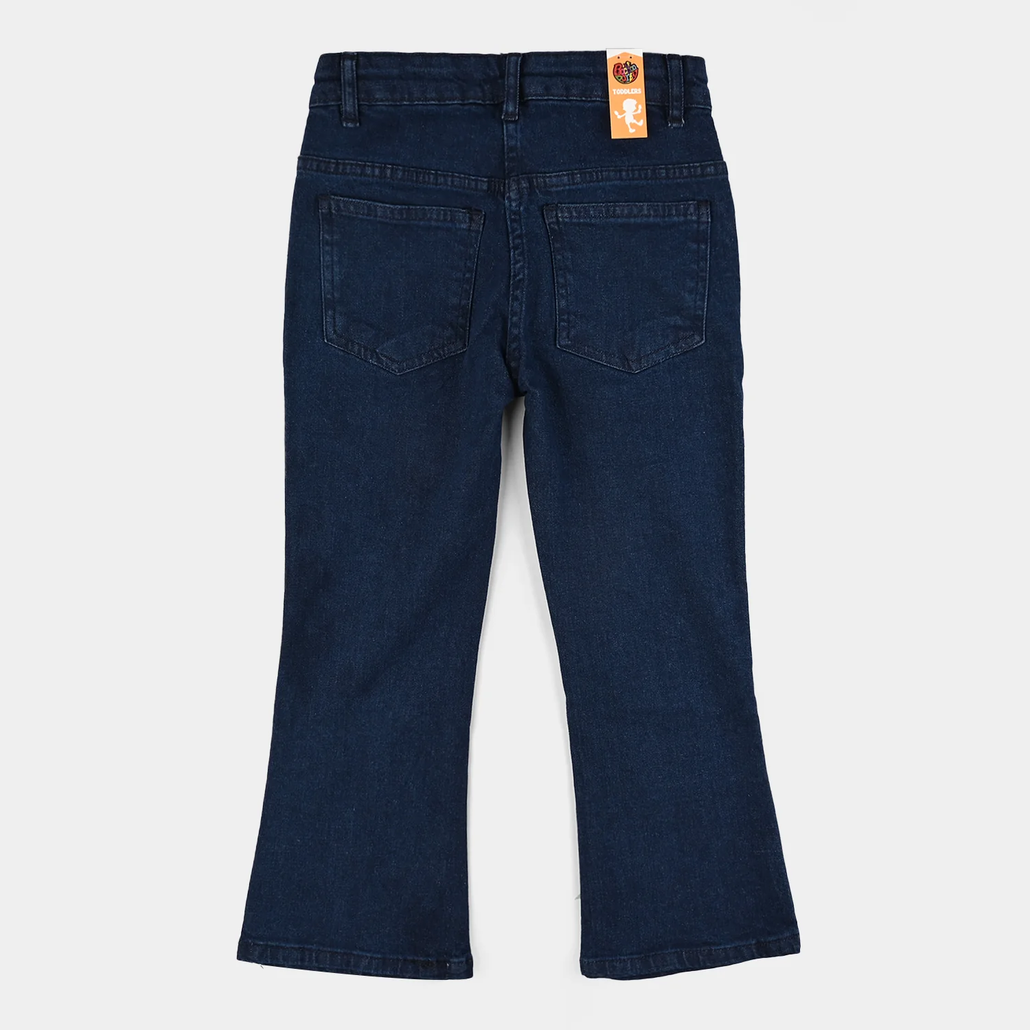 Girls Denim Stretch Pant Bootcut Pants-DARK BLUE - Image 4
