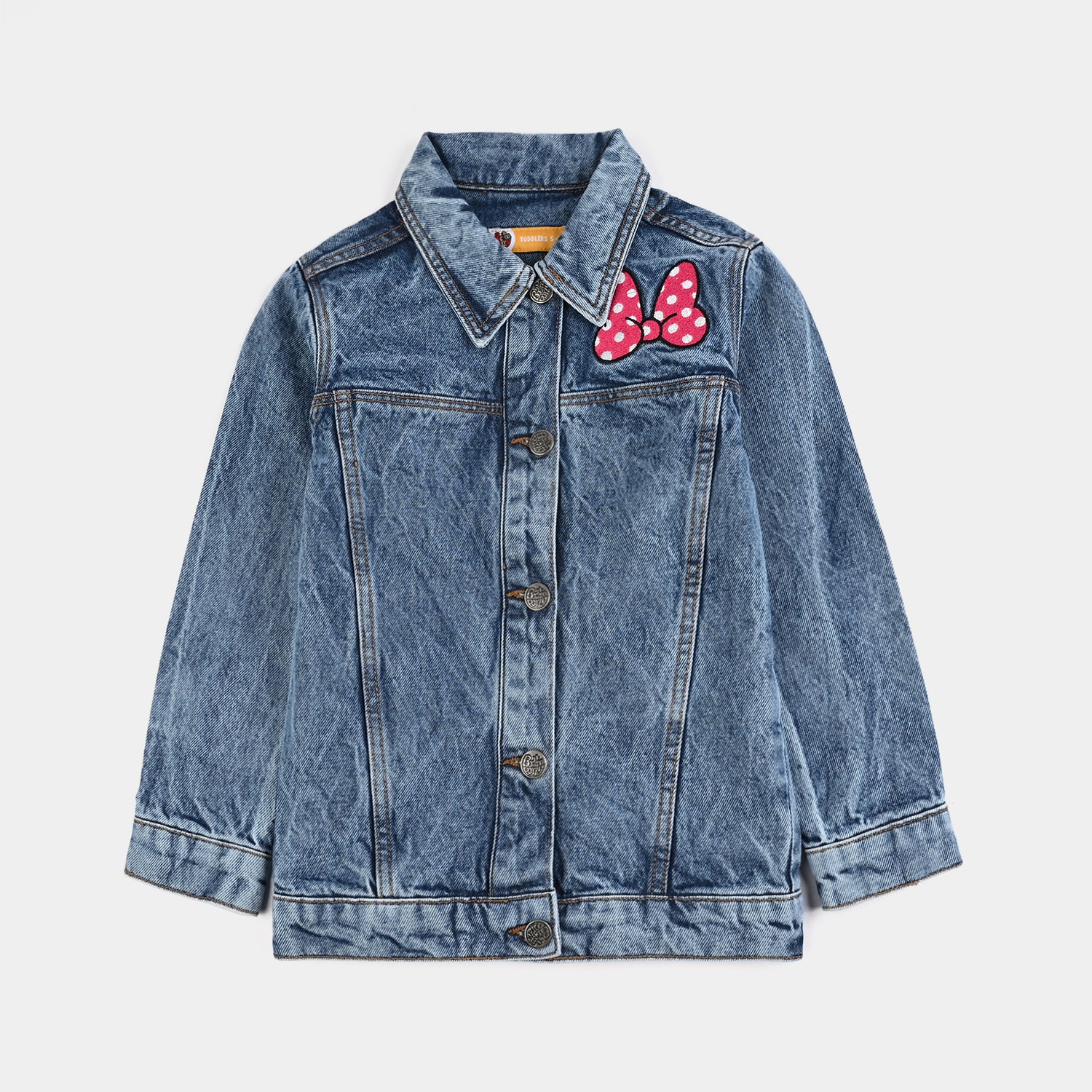 Girls Denim Stretch Woven Jacket - Light Blue