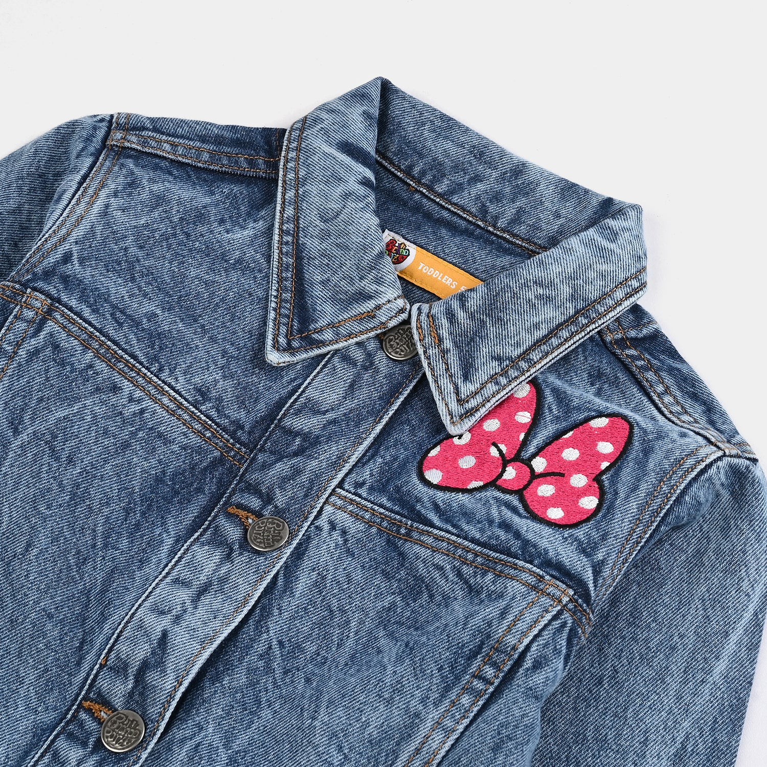 Girls Denim Stretch Woven Jacket - Light Blue - Image 2