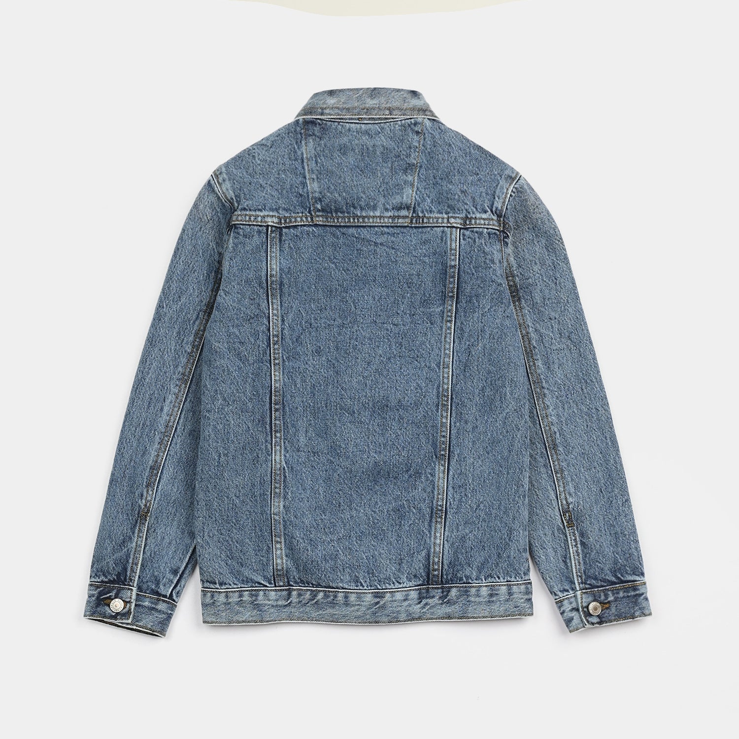 Girls Denim Stretch Woven Jacket Chain-Light Blue - Image 5