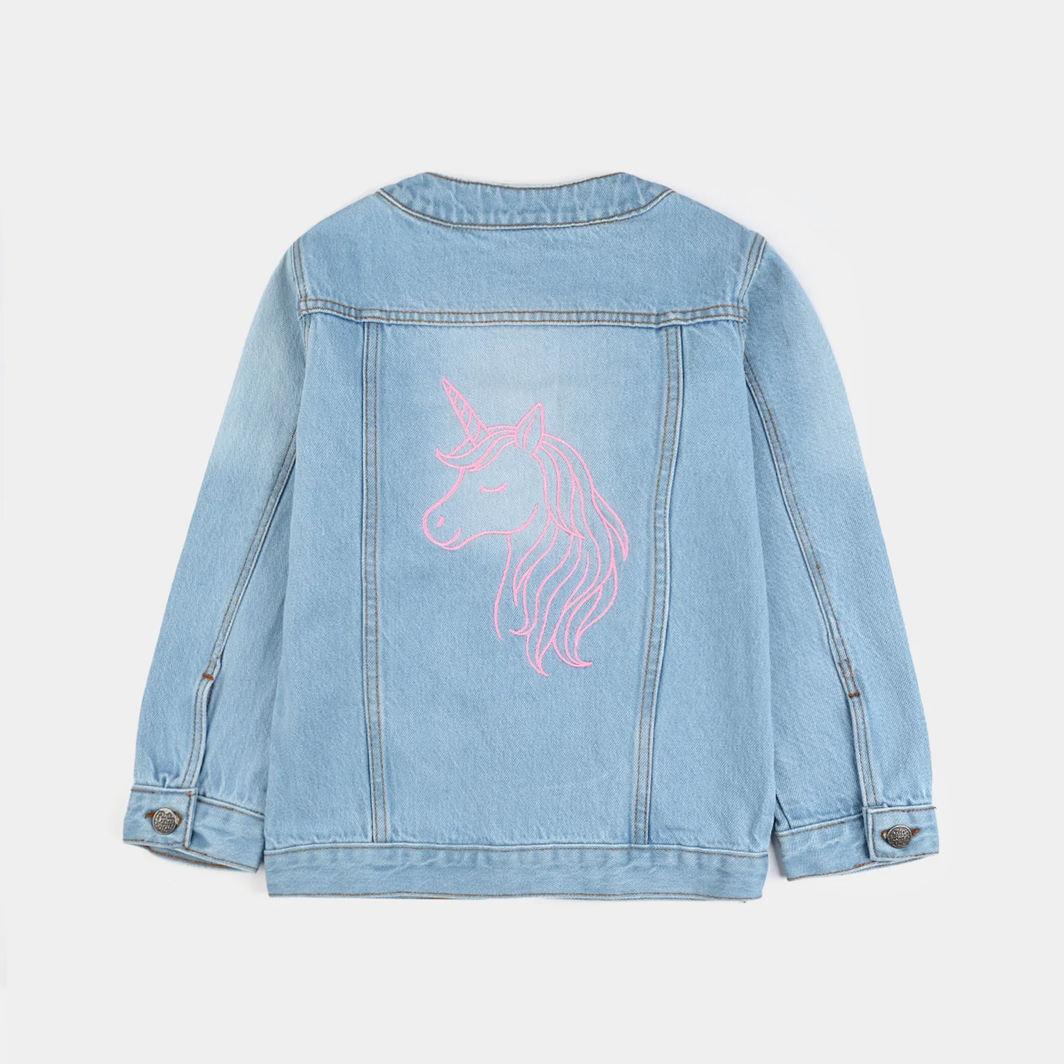 Girls Denim Stretch Woven Jacket - Ice Blue - Image 4