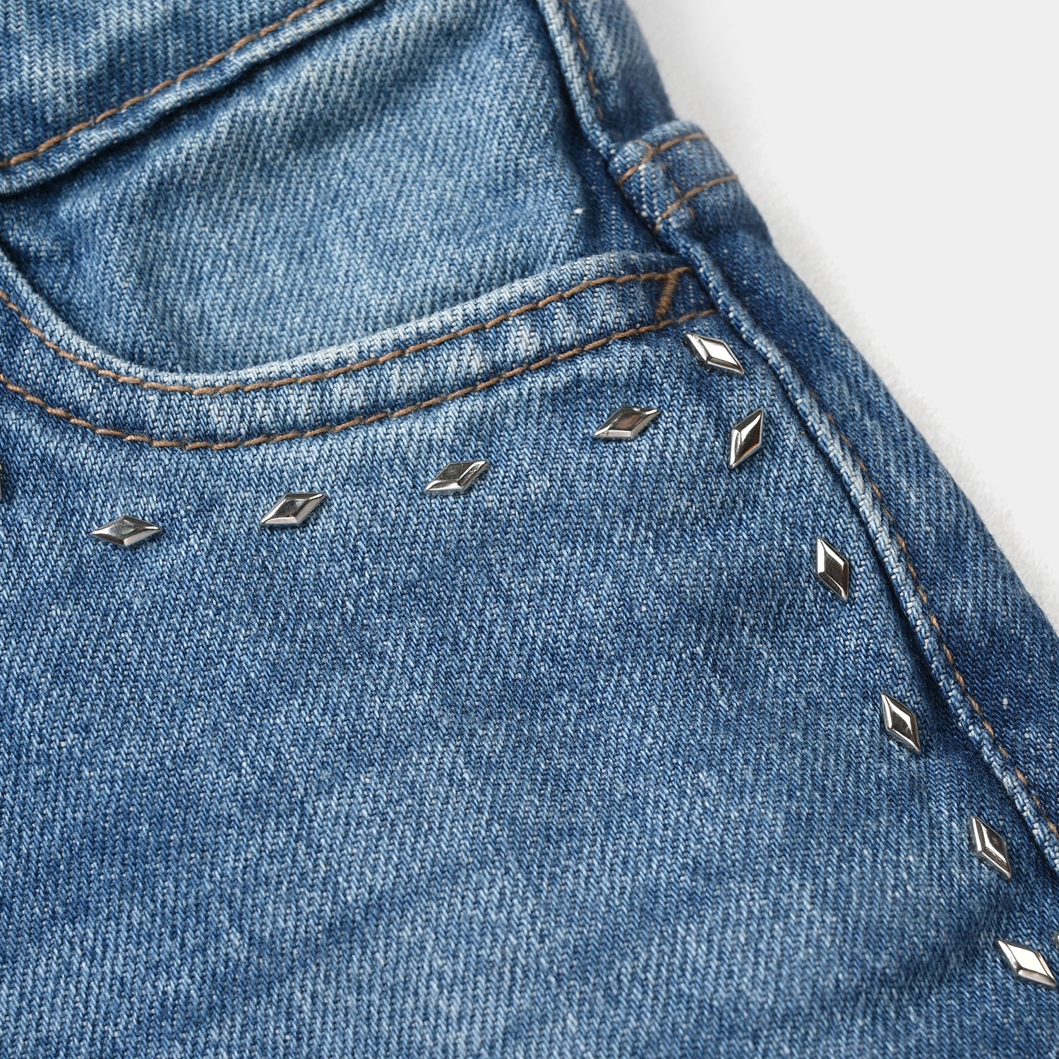 Girls Denim Viscose Pants - Mid Blue - Image 2