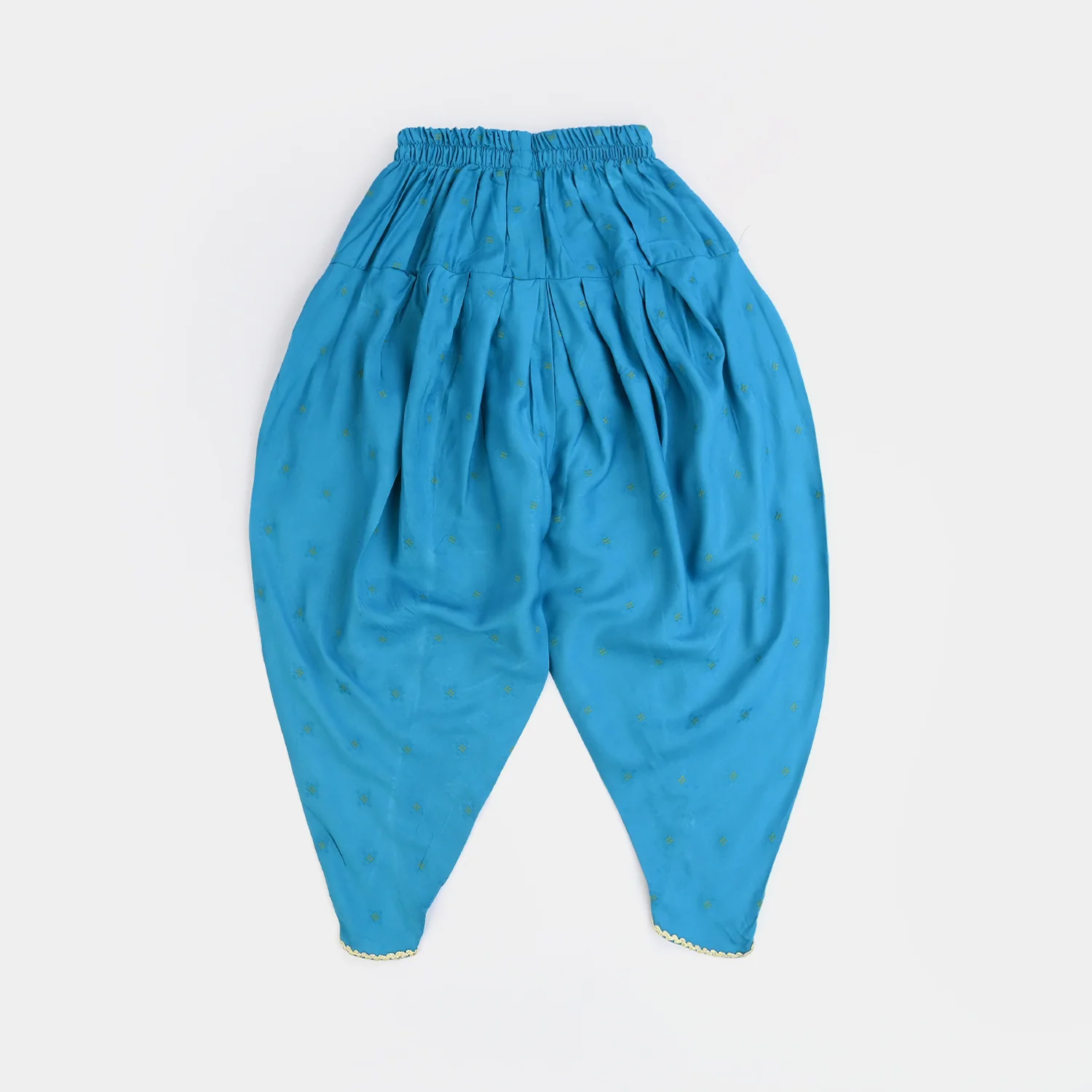 Girls Jacquard Embroidered Suit (Aabroo) - Teal/Blue - Image 9