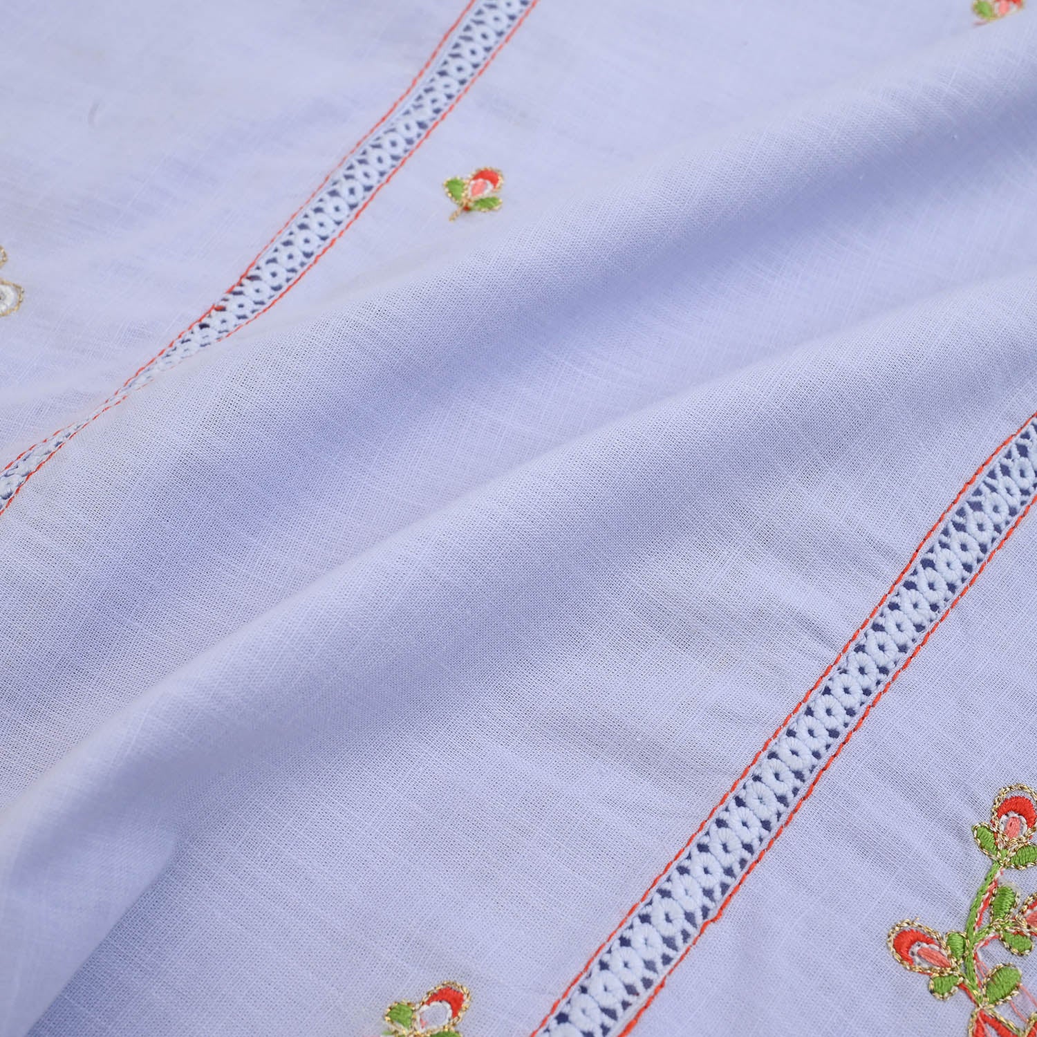 Girls Cotton Slub Embroidered Suit (Nagma) - Lilac - Image 3