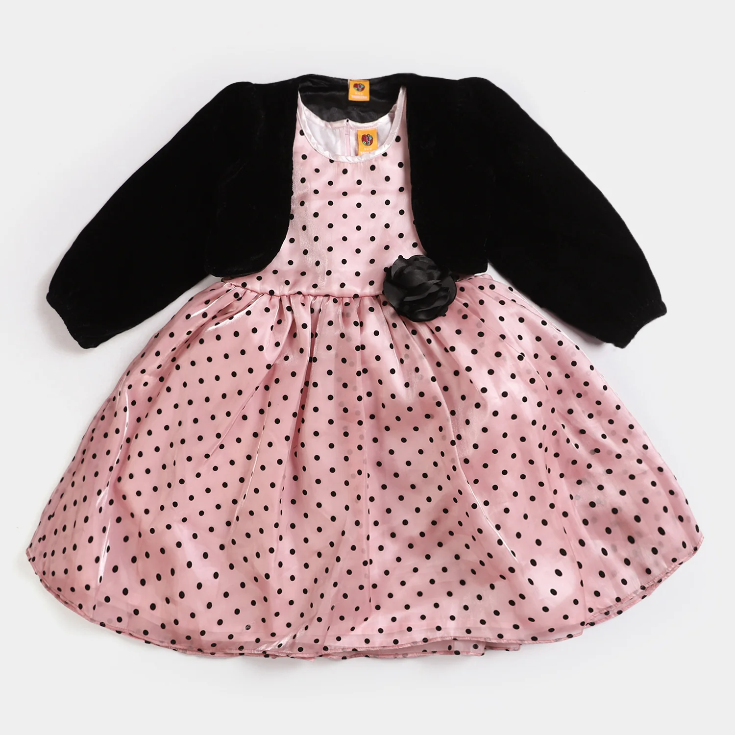 Girls Fancy Frock Grace - Peach - Image 5