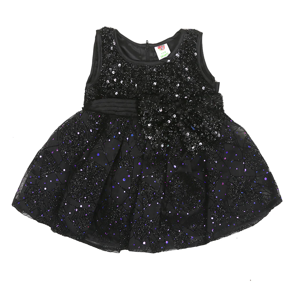 Infant Girls Fancy Frock Organza - BLACK