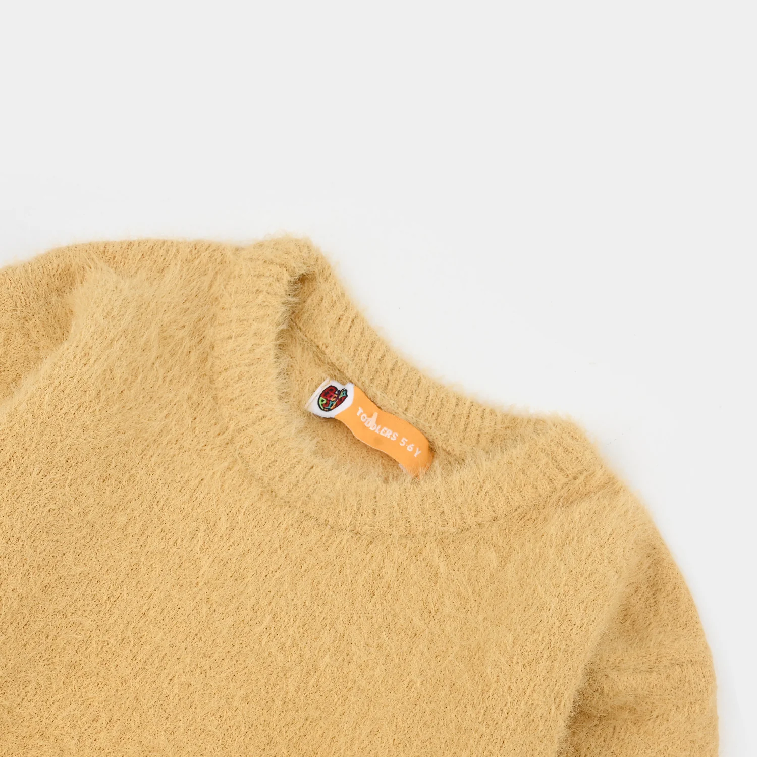Girls Feather yarn Sweater-Lemon - Image 2