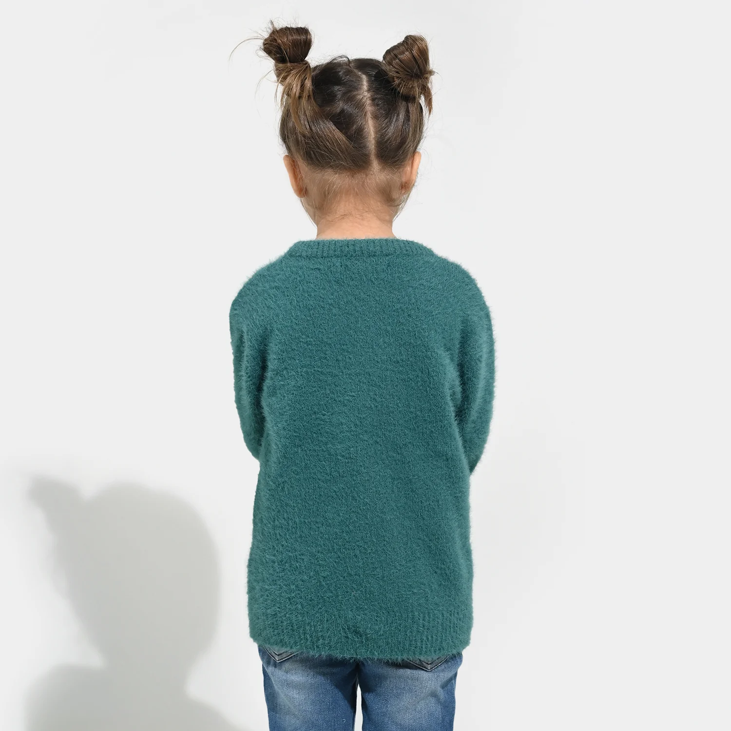 Girls Feather yarn Sweater-Mint.Blue - Image 5