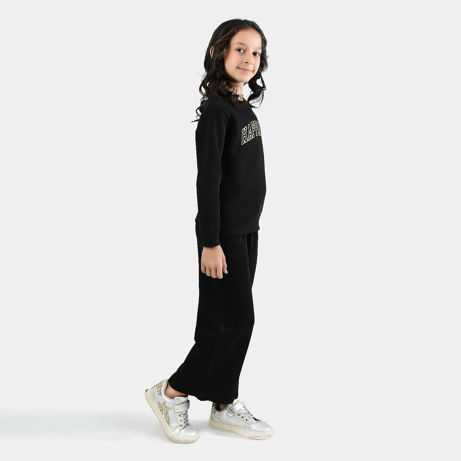 Girls Fleece 2 Piece Suit - Black - Image 5