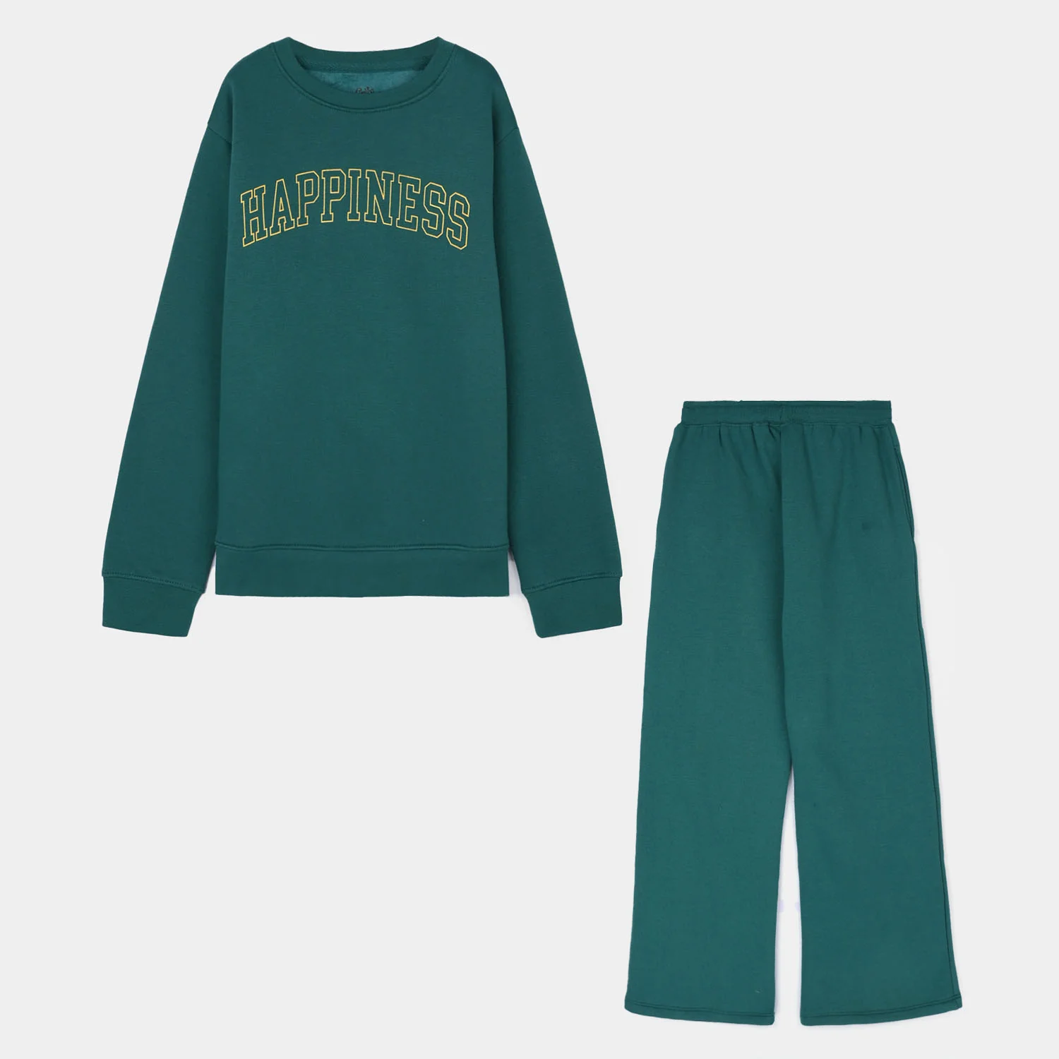 Girls Fleece 2 Piece Suit (Happiness) - Green - Image 2