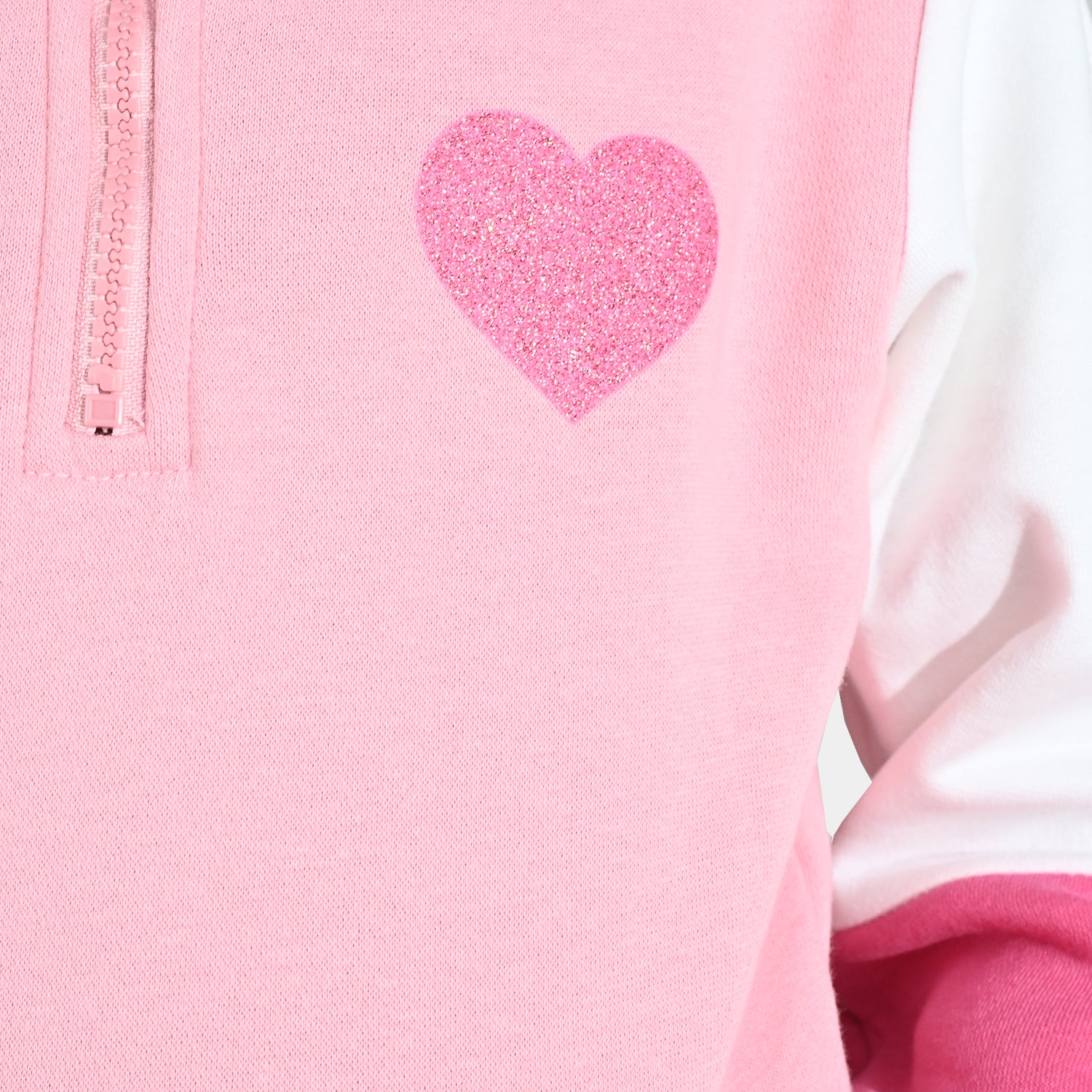 Girls Fleece 2 Piece Suit Heart - Pink - Image 2
