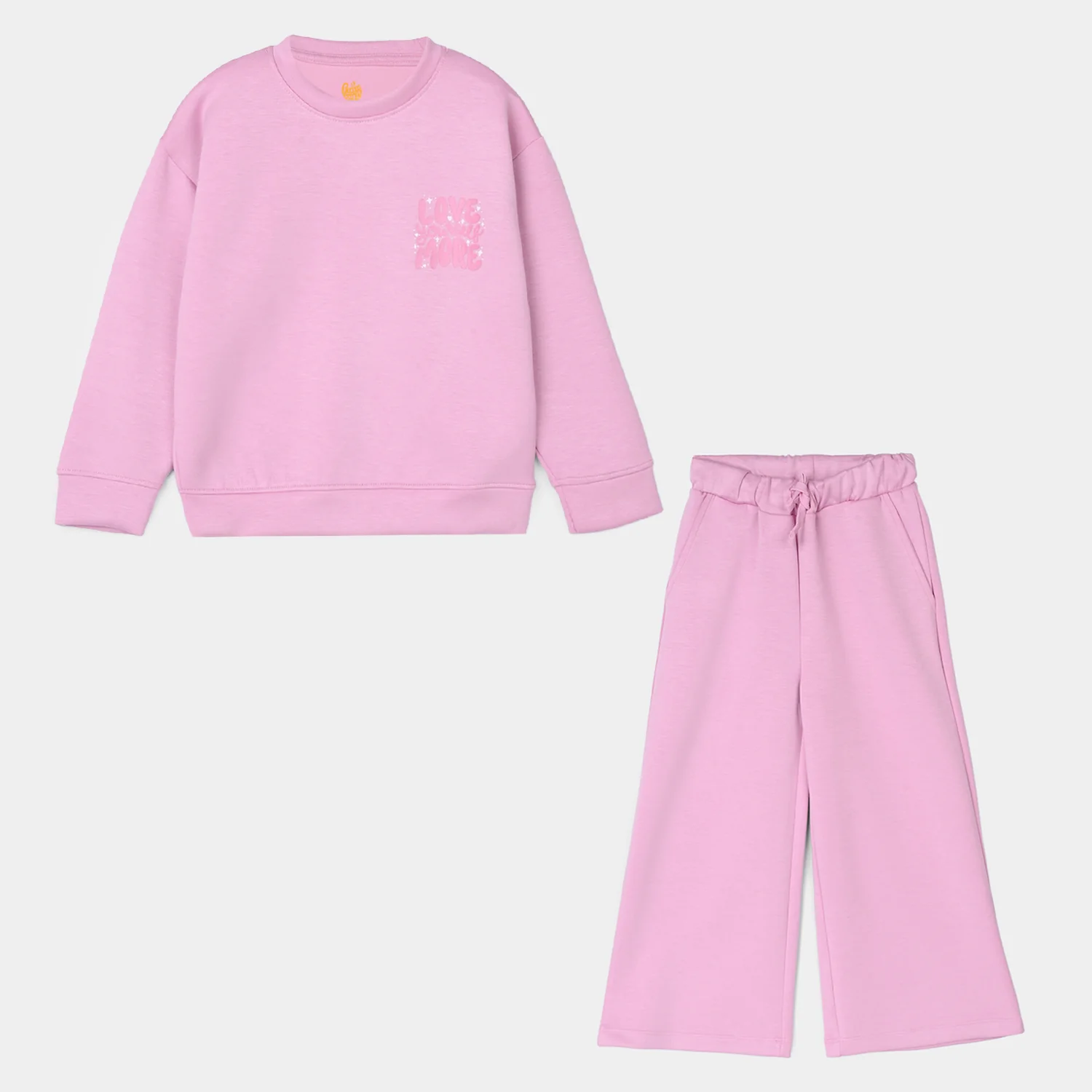 Girls Fleece 2 Piece Suit (LOVE YOUR SELF) -Purple