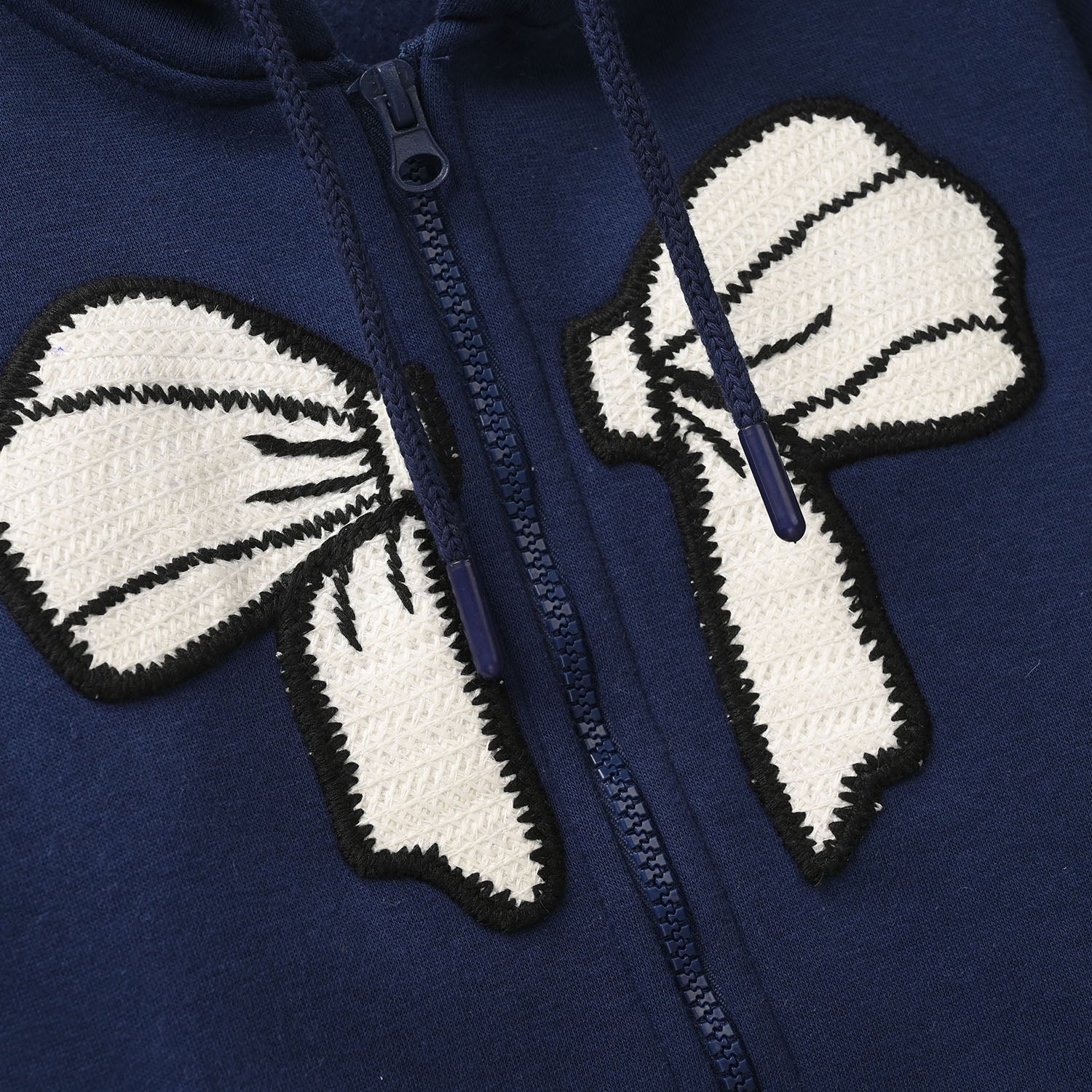 Girls Fleece Jacket (Bow) - Navy - Image 2