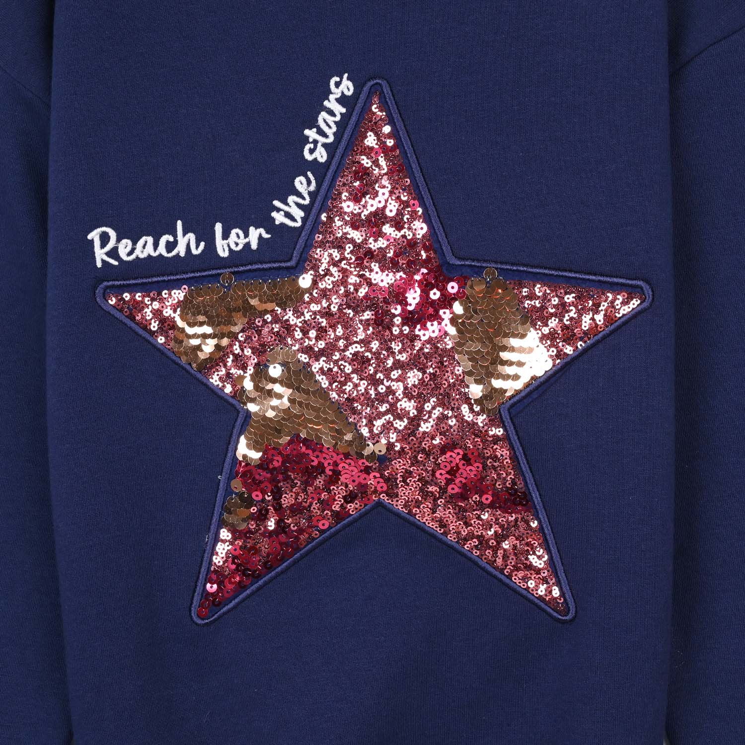 Girls Fleece Sweatshirt STAR - NAVY - Image 2