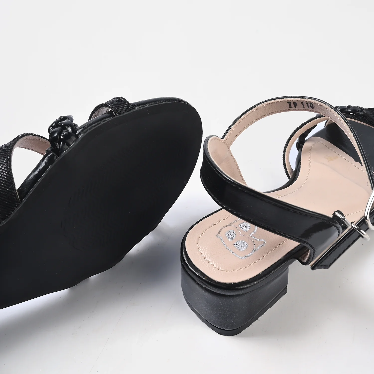 Girls Heel sandal ZP-110-BLACK - Image 2