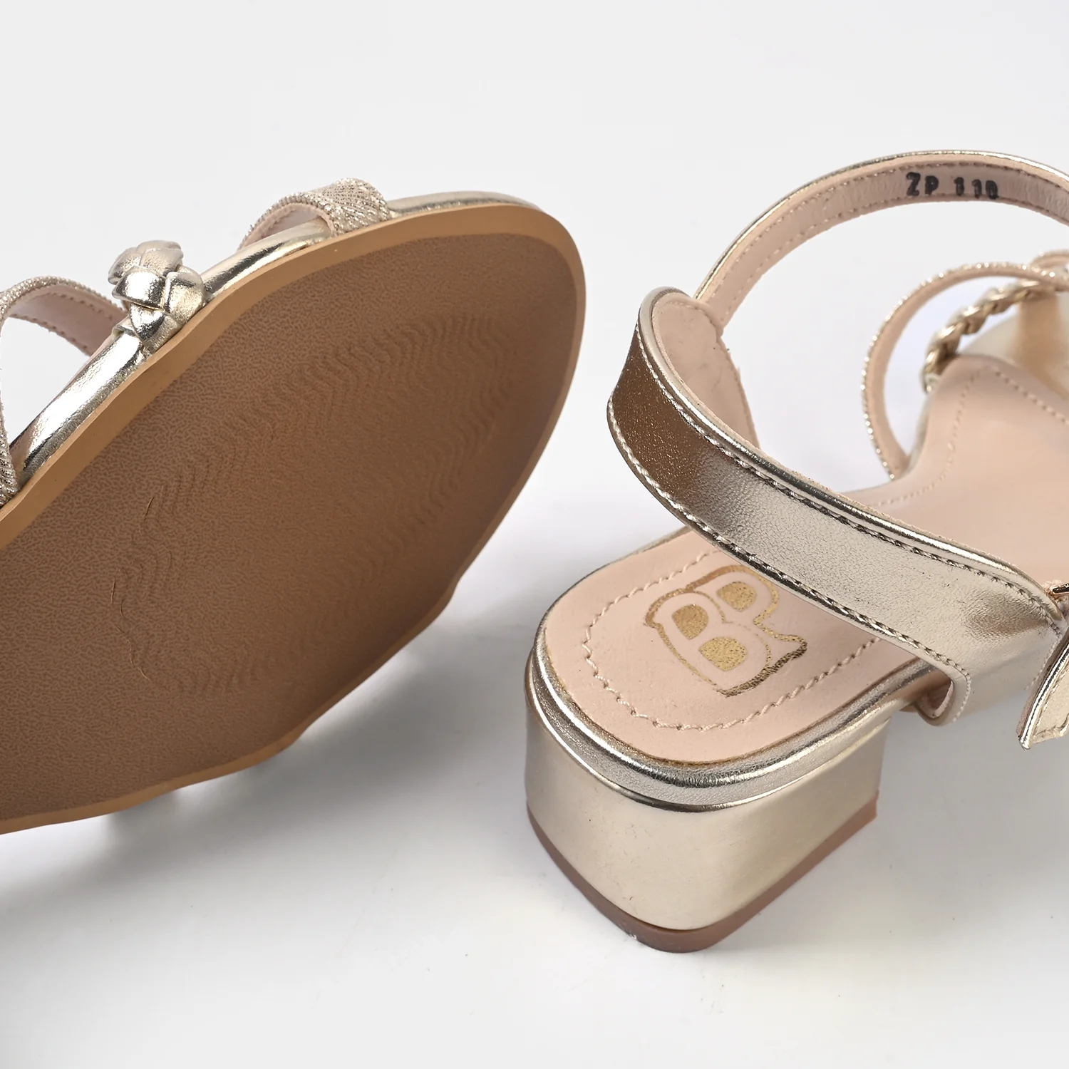 Girls Heel sandal ZP-110-GOLDEN - Image 2