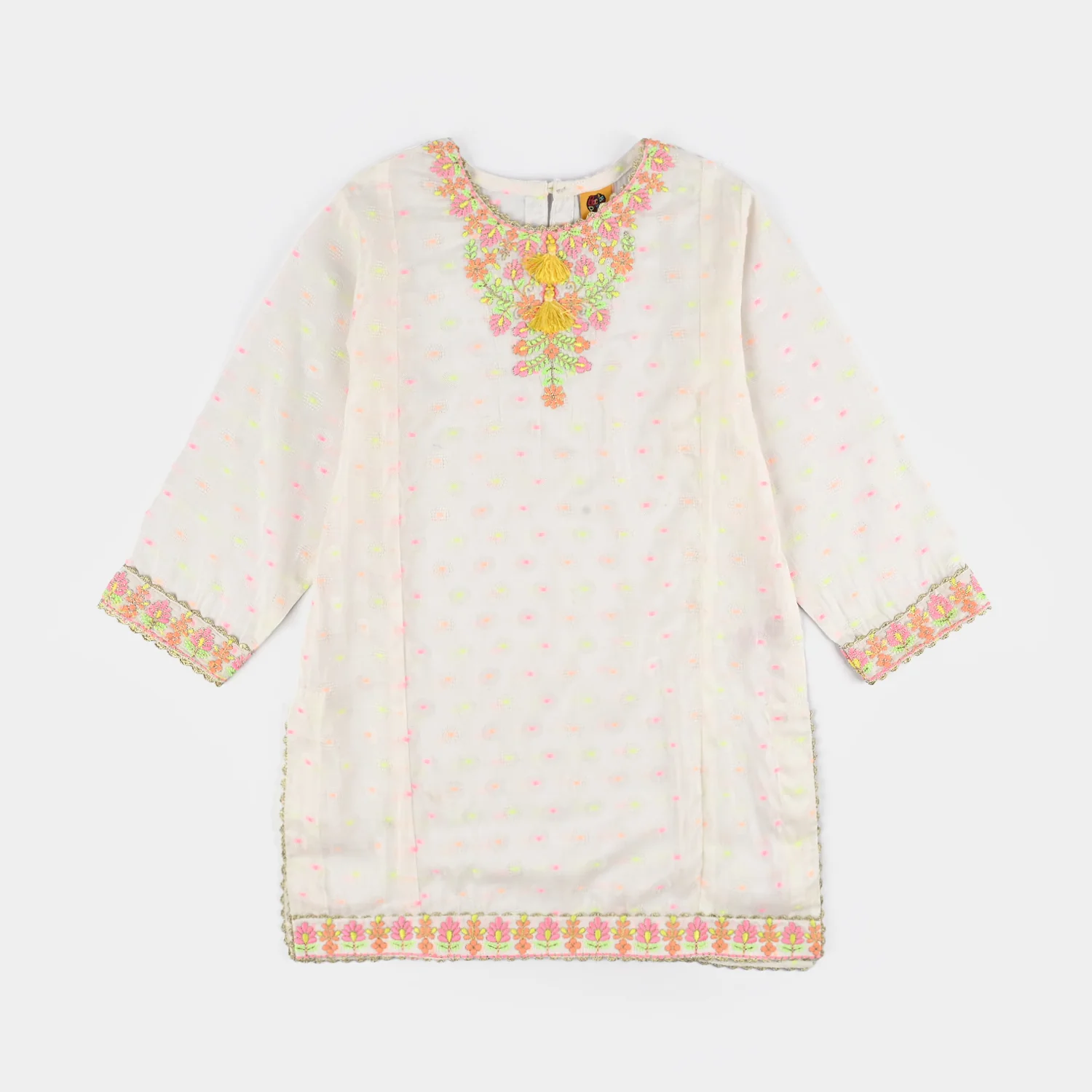 Girls Jacquard 2 Pcs Neon - WHITE - Image 2