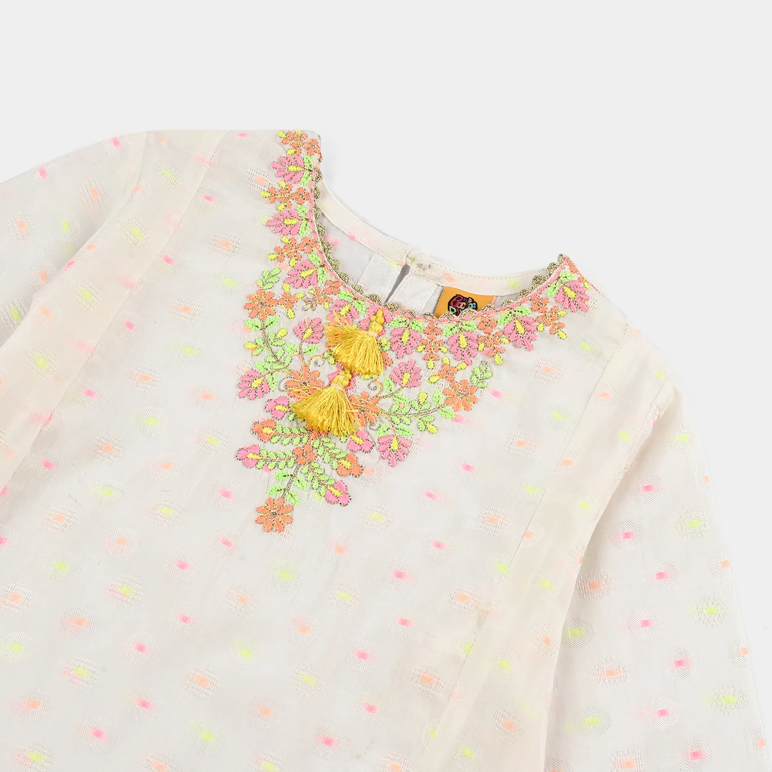Girls Jacquard 2 Pcs Neon - WHITE - Image 3