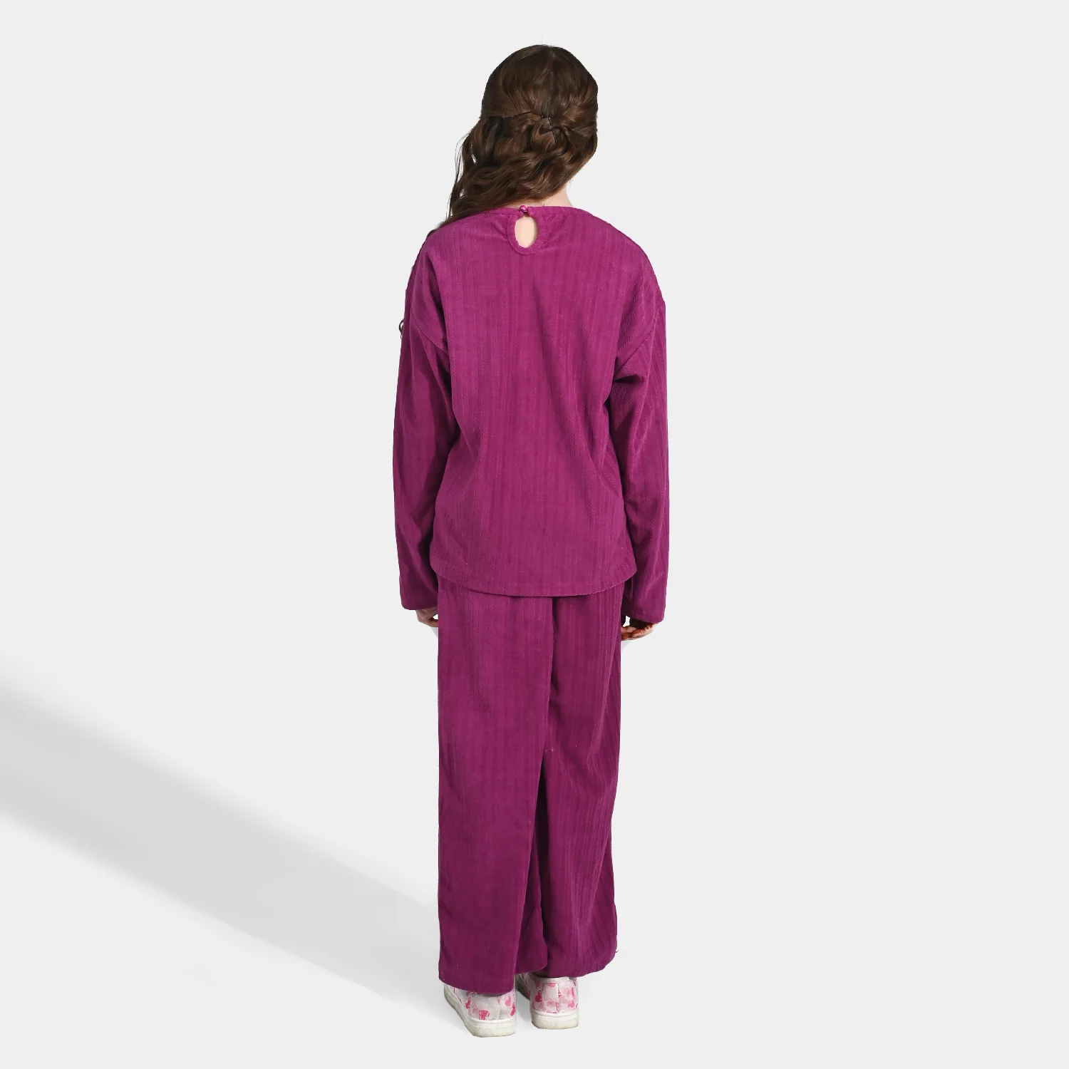Girls Jacquard 2 Piece Suit BE KIND-Purple - Image 6