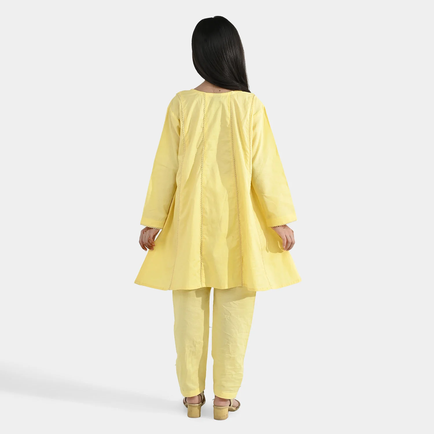 Girls Jacquard 2-Piece Set – Yellow - Image 4