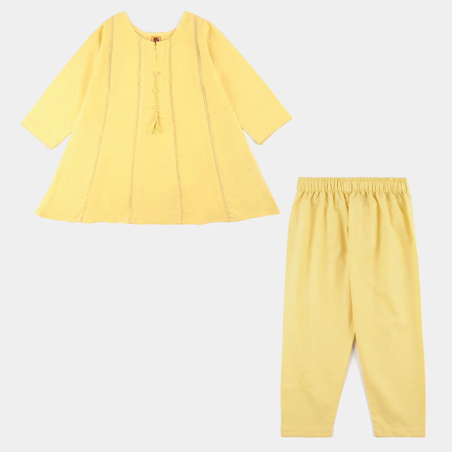 Girls Jacquard 2-Piece Set – Yellow - Image 5