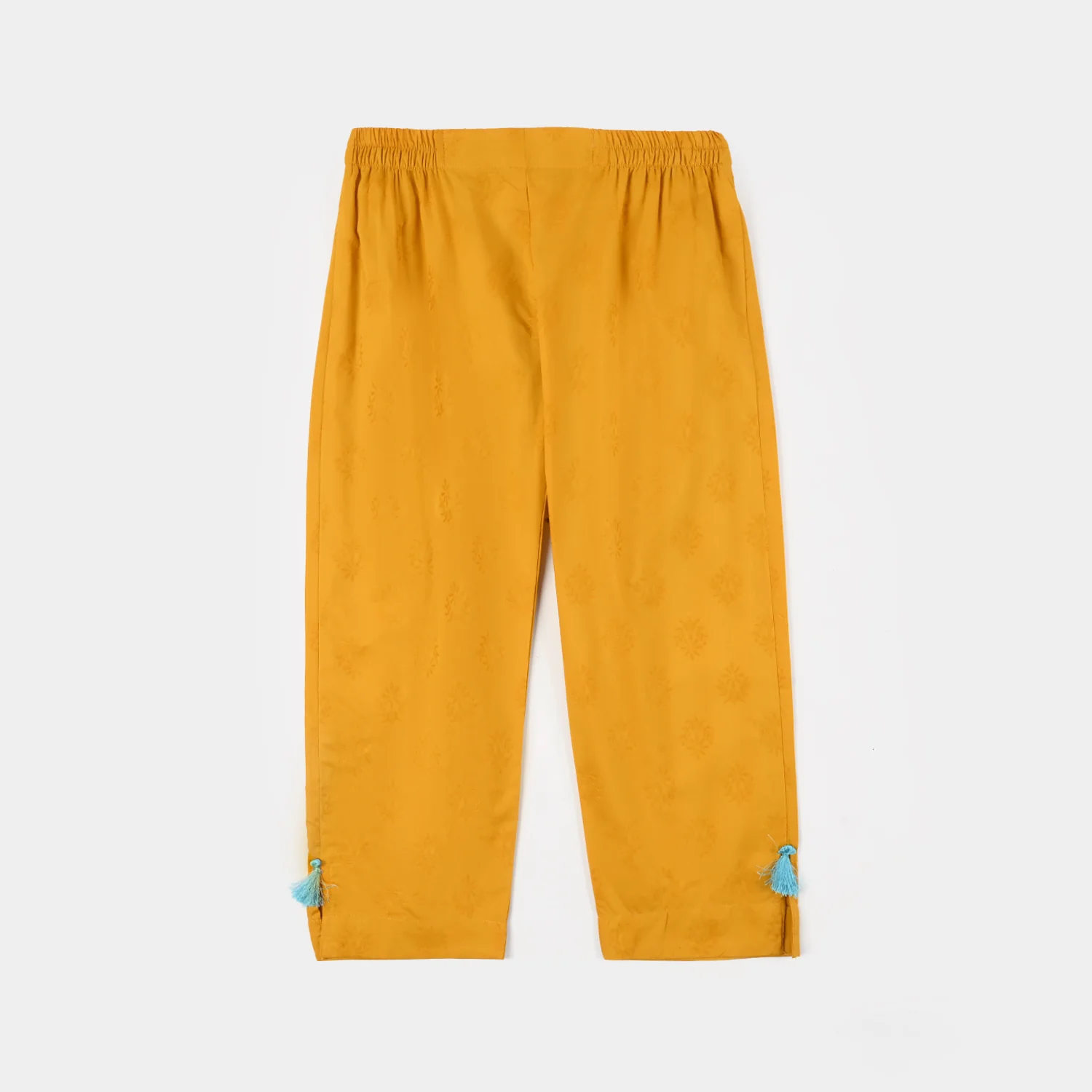 Girls Jacquard 3Pcs (Noor) - Mustard - Image 10