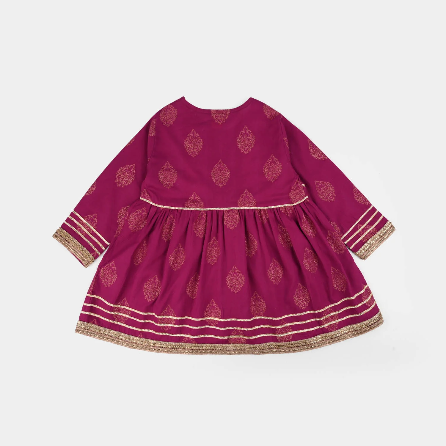 Girls Jacquard 3-Piece Suit (Raunaq) - Magenta - Image 5