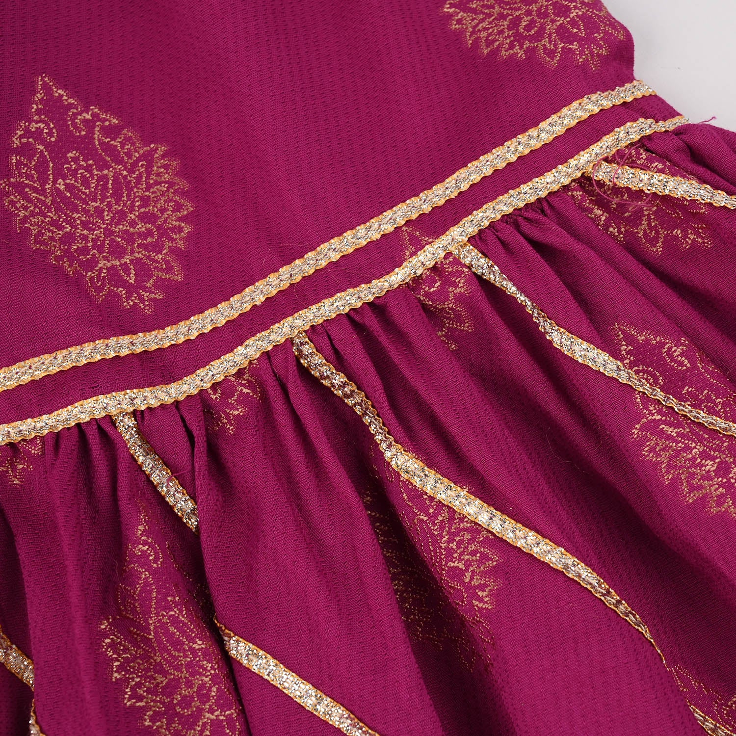 Girls Jacquard 3-Piece Suit (Raunaq) - Magenta - Image 8