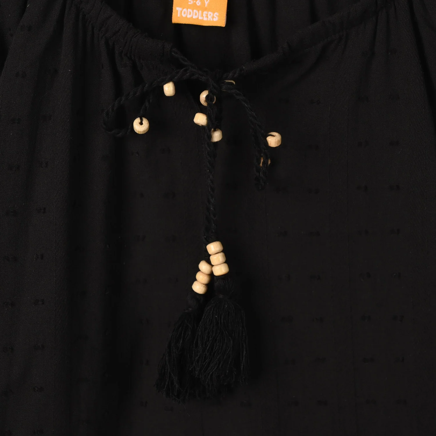 Girls Jacquard Casual Top (Middy) - Black - Image 2
