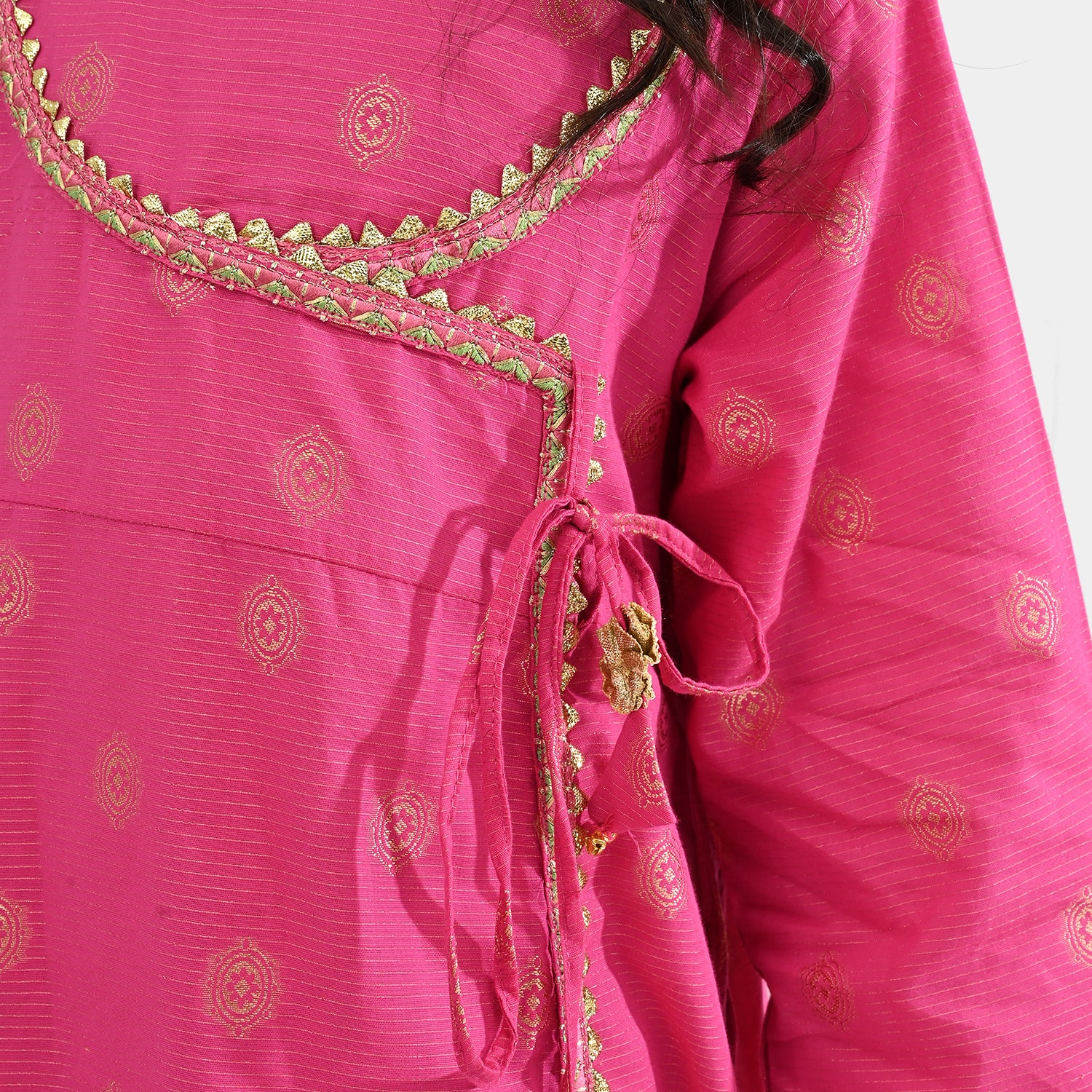 Girls Jacquard Fancy 3Pcs Heer - Magenta/pink - Image 2