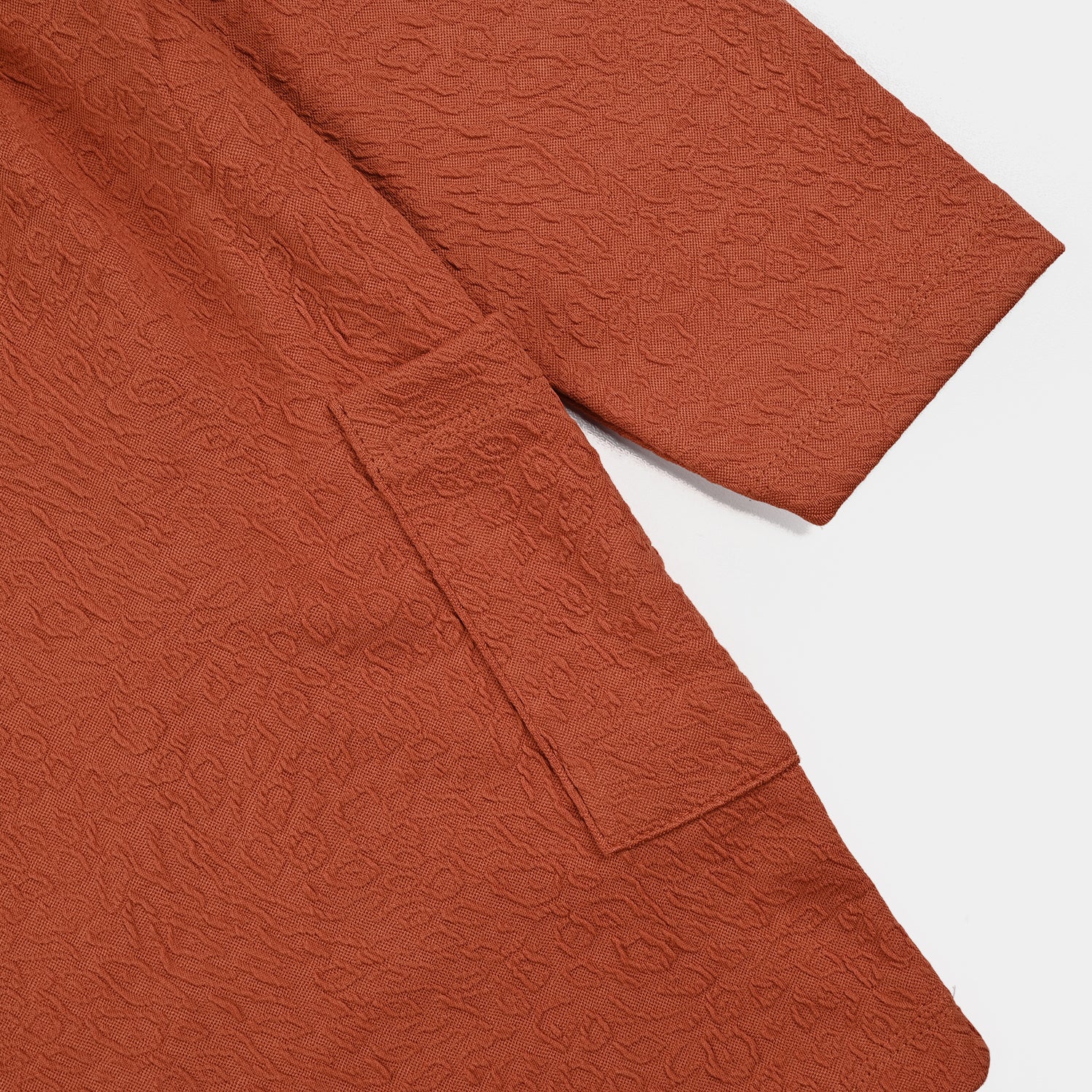 Girls Jacquard Frock (TEXTURED) - Rust - Image 3