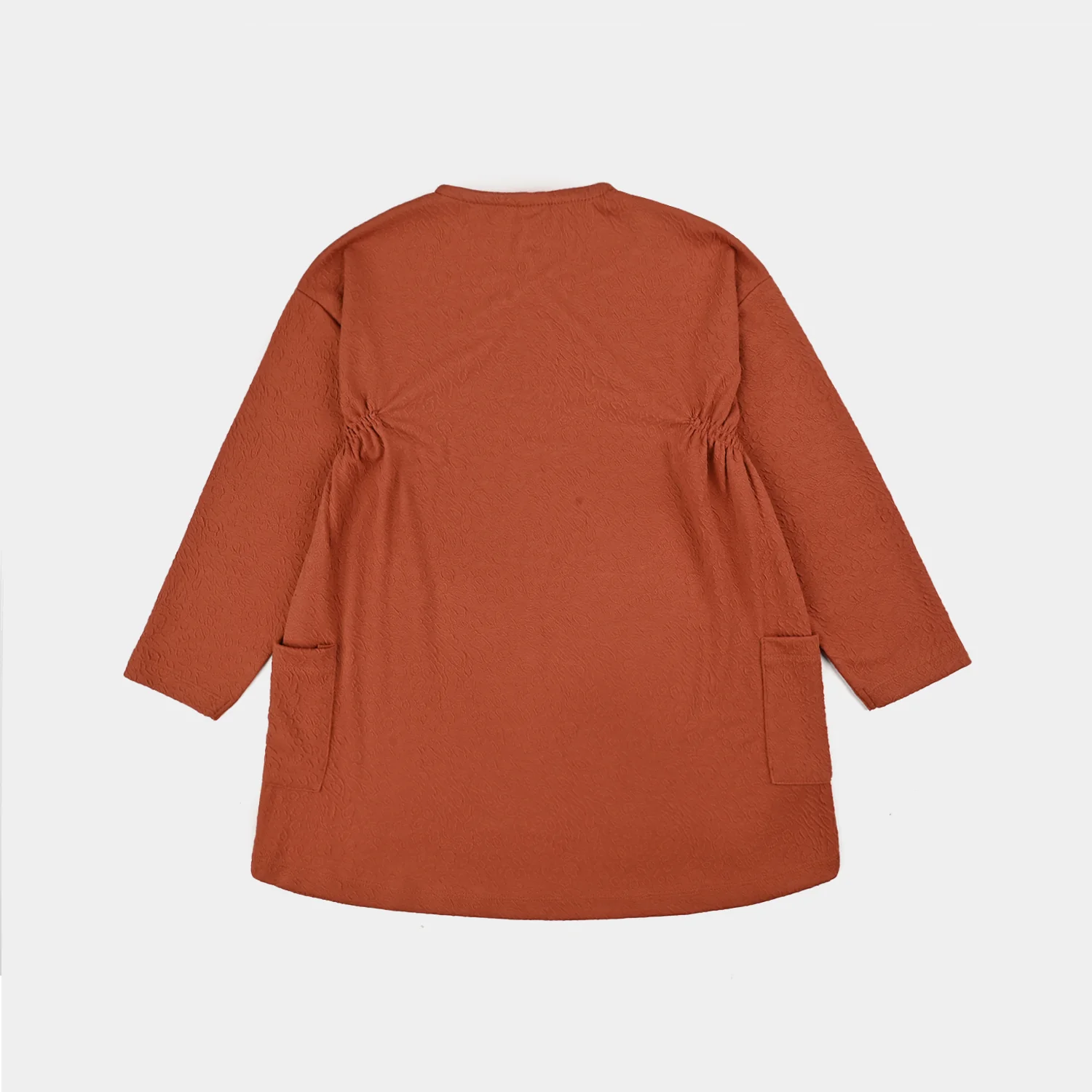 Girls Jacquard Frock (TEXTURED) - Rust - Image 4