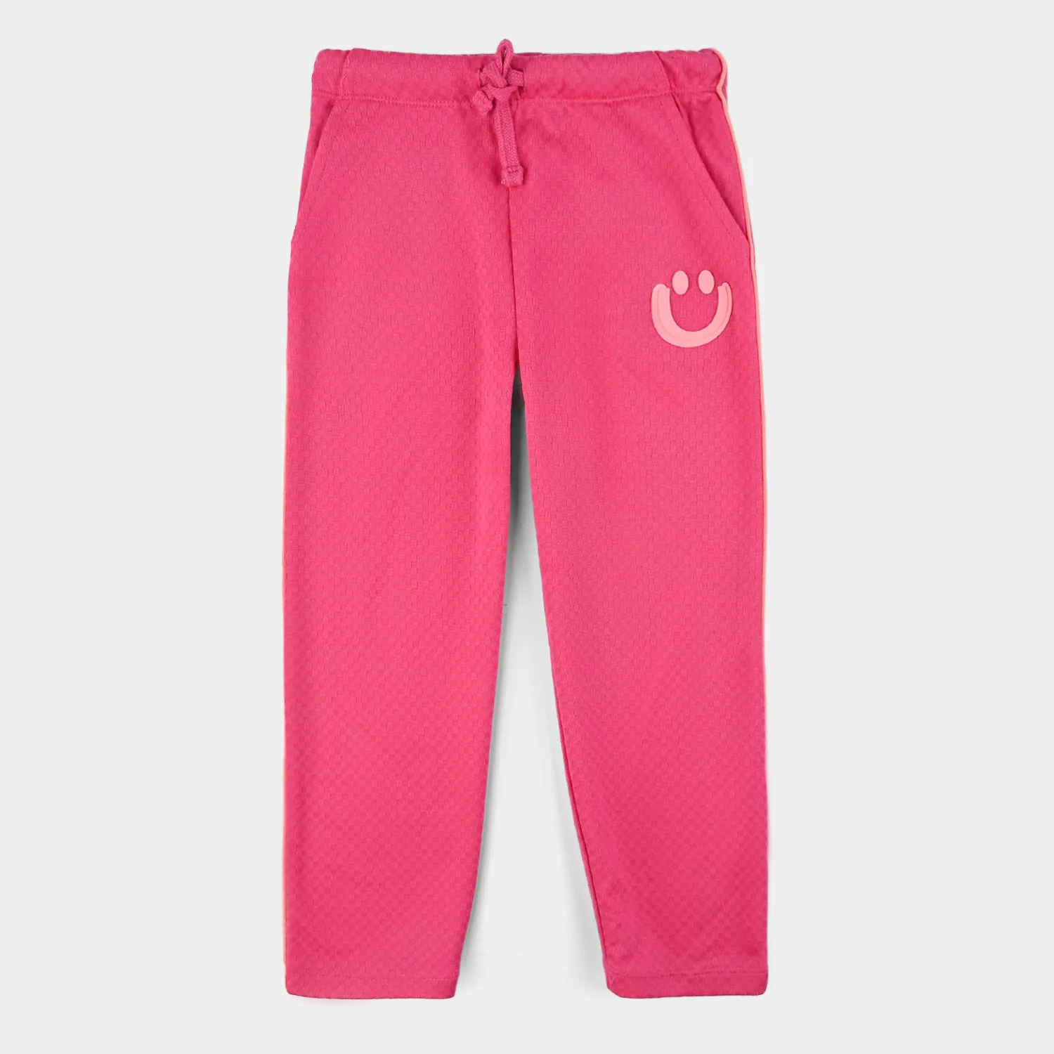 Girls Jacquard Pajama (Smiley) - Pink