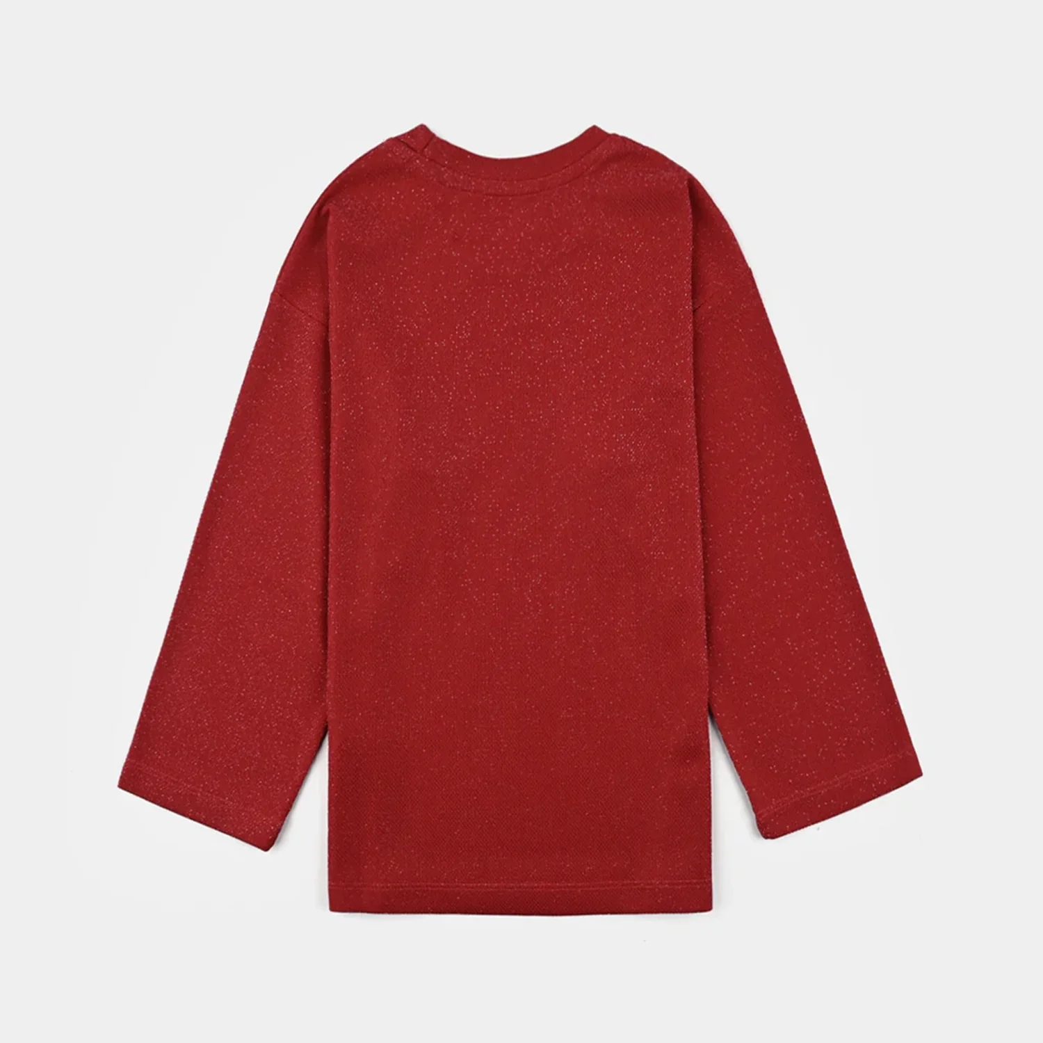 Girls Jacquard T-Shirt F/S RED LUREX - RED - Image 3