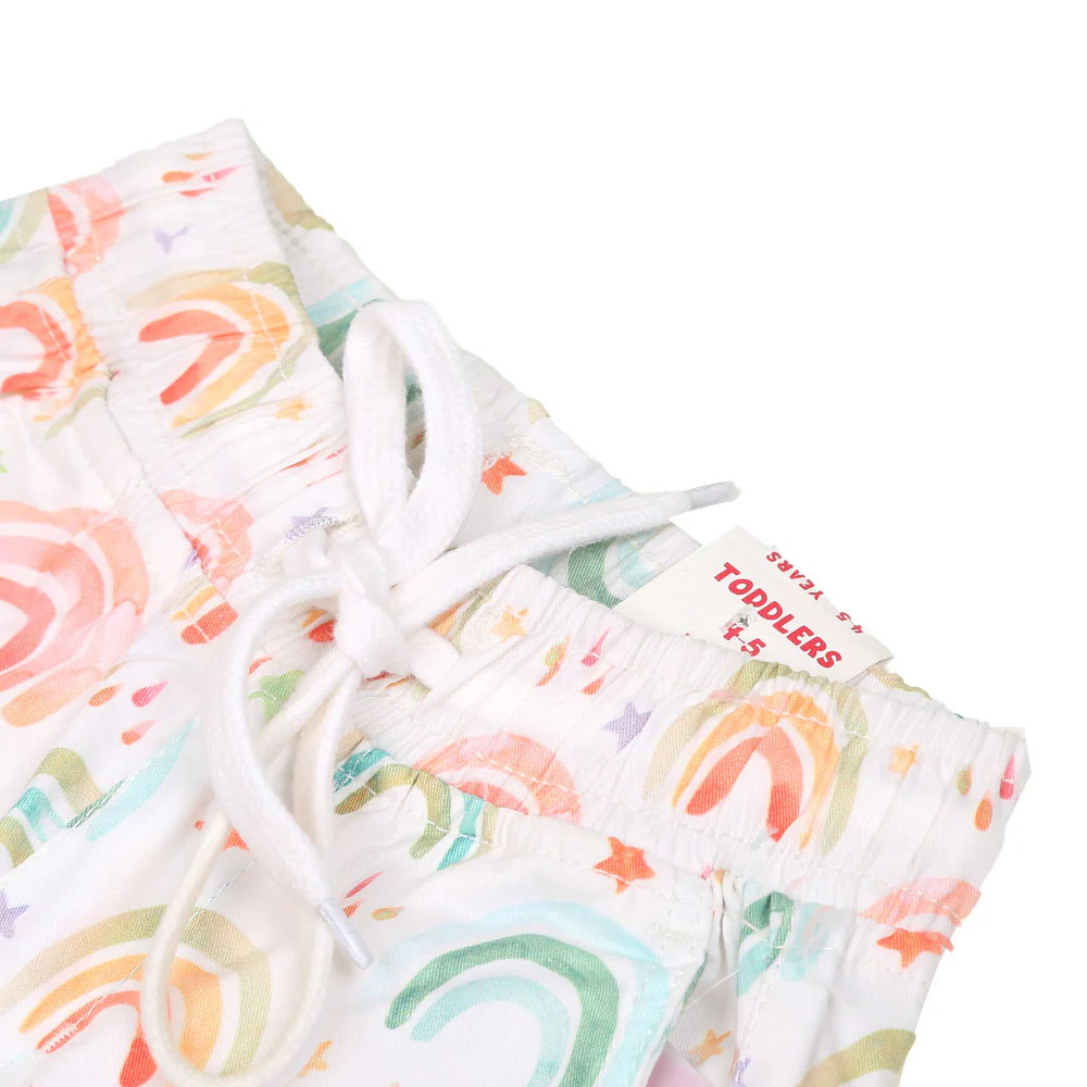 Girls Jegging Cotton Rainbow-White - Image 2